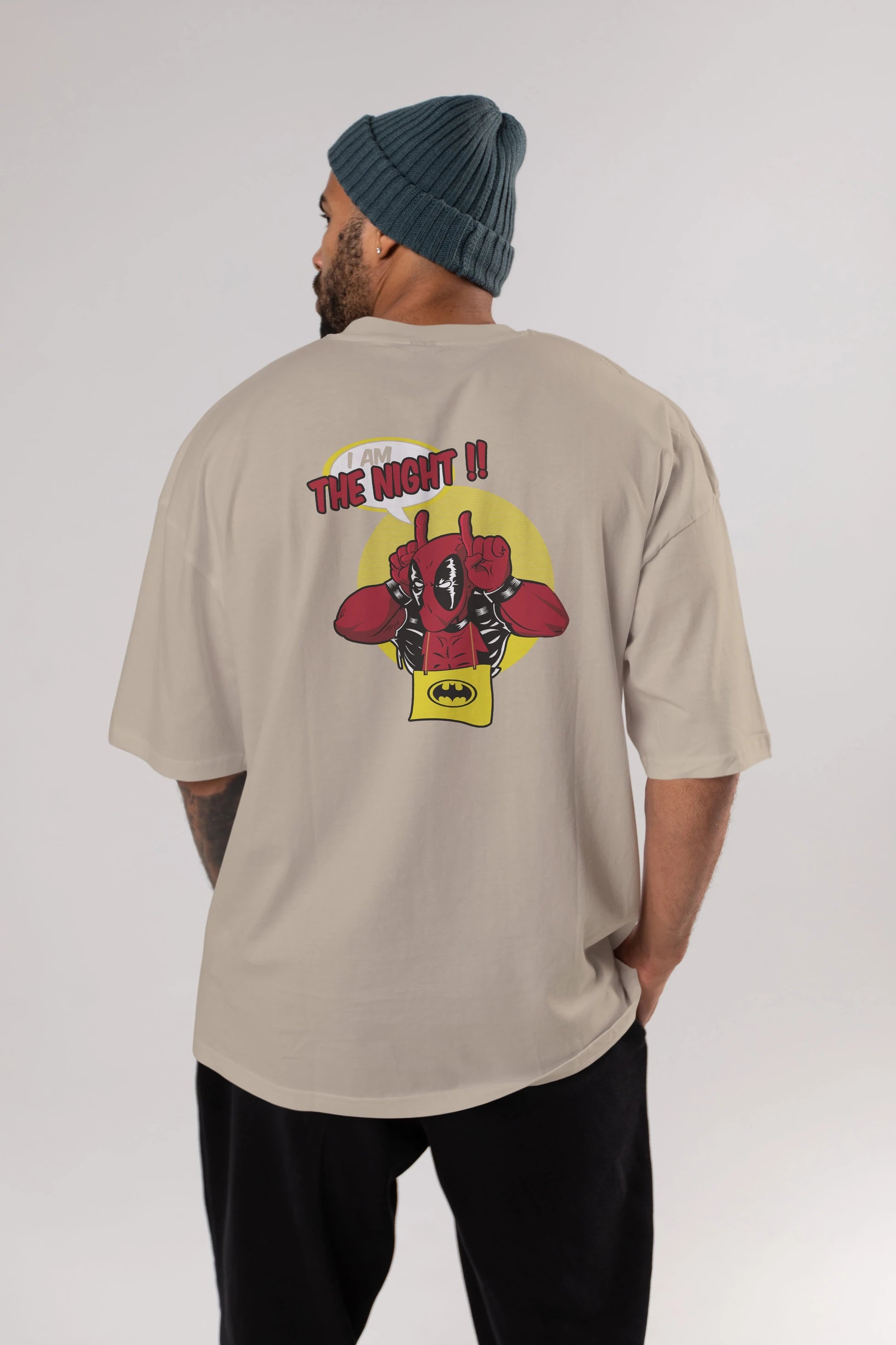 Deadpool (1) Arka Baskılı Oversize t-shirt Erkek Kadın Unisex %100 Pamuk Bisiklet Yaka tişort
