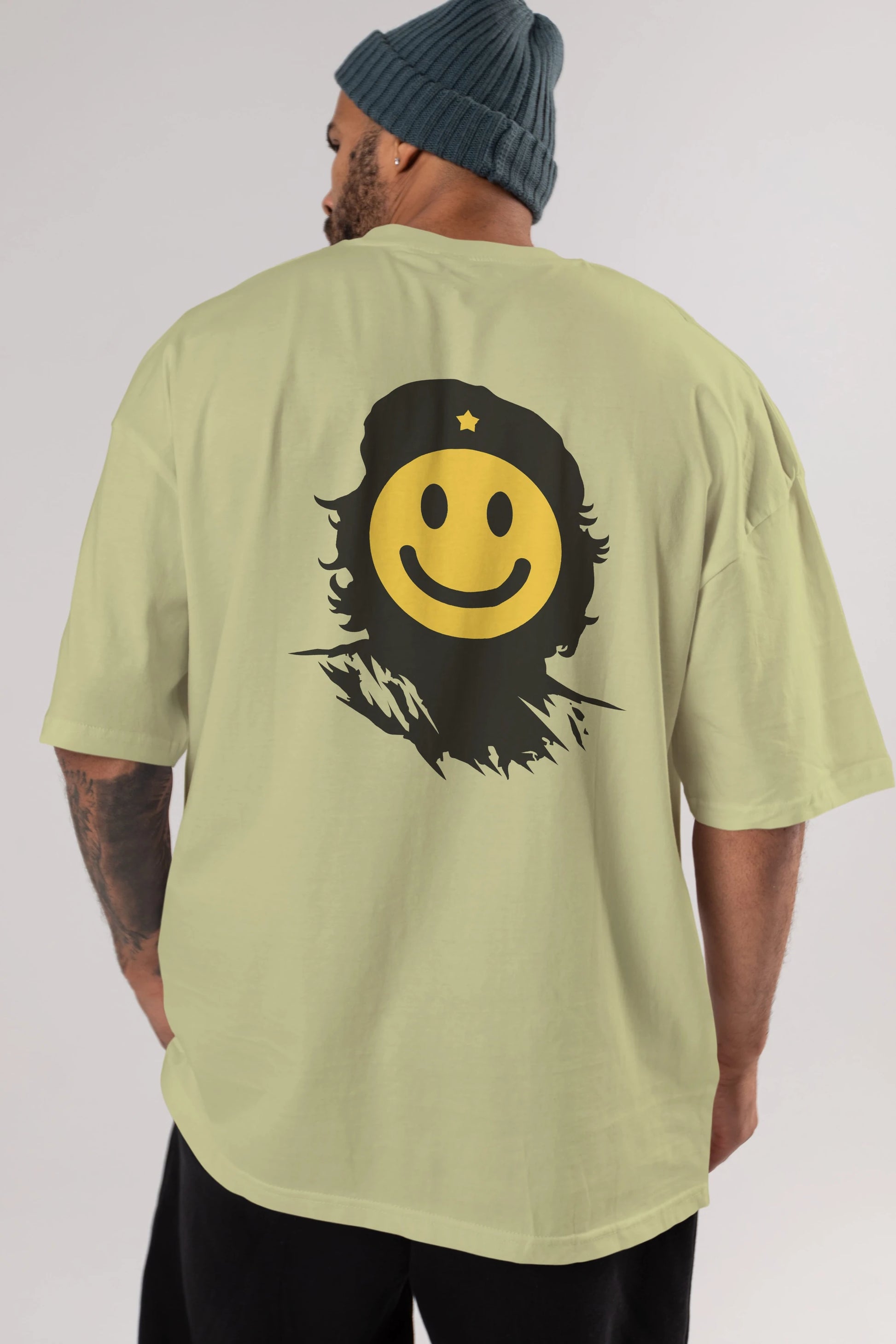 Che Smile Arka Baskılı Oversize t-shirt %100 pamuk Erkek Kadın Unisex