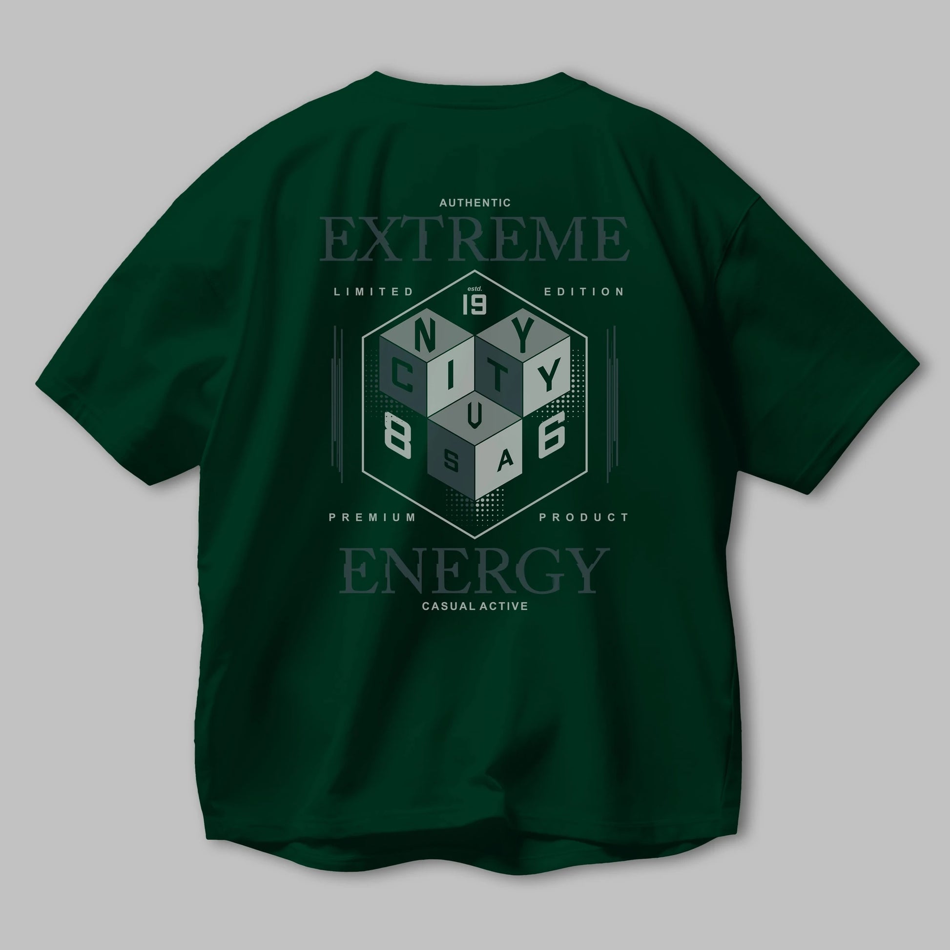 Extreme Energy Arka Baskılı Oversize t-shirt Erkek Kadın Unisex
