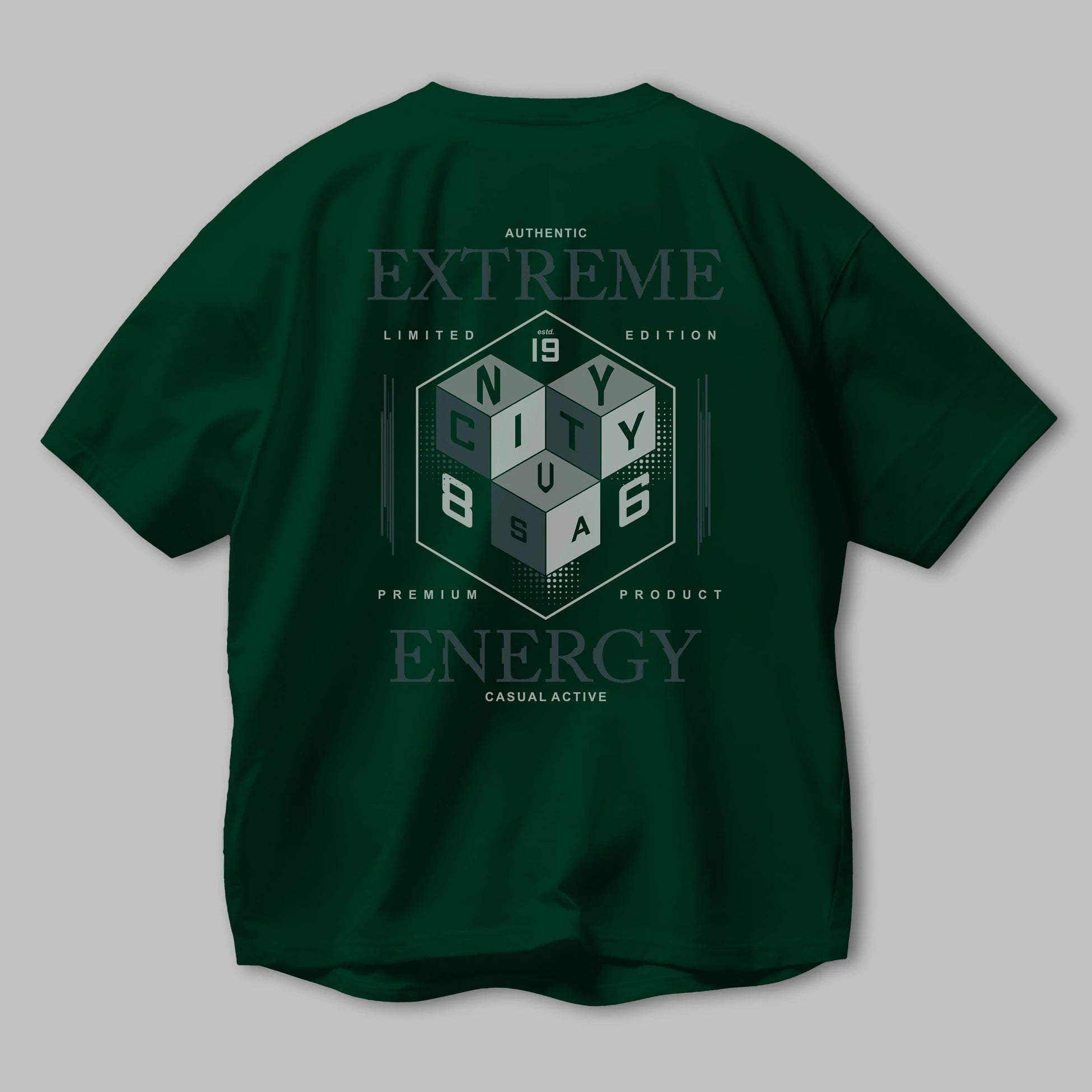 Extreme Energy Arka Baskılı Oversize t-shirt Erkek Kadın Unisex