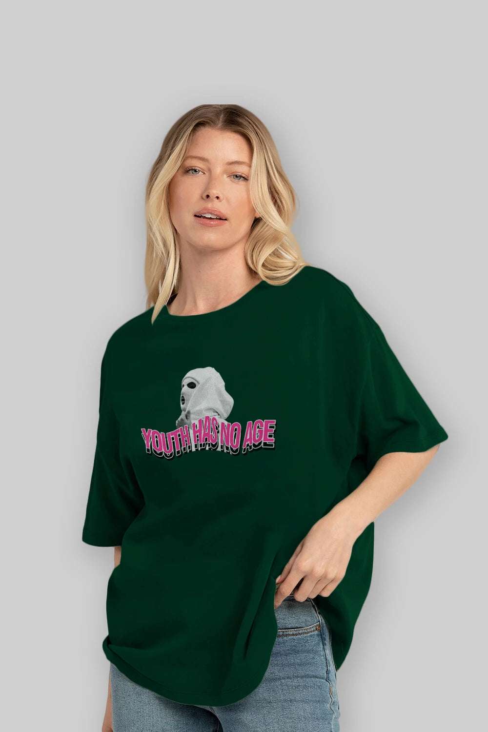 Youth Has No Age Ön Baskılı Oversize t-shirt Erkek Kadın Unisex