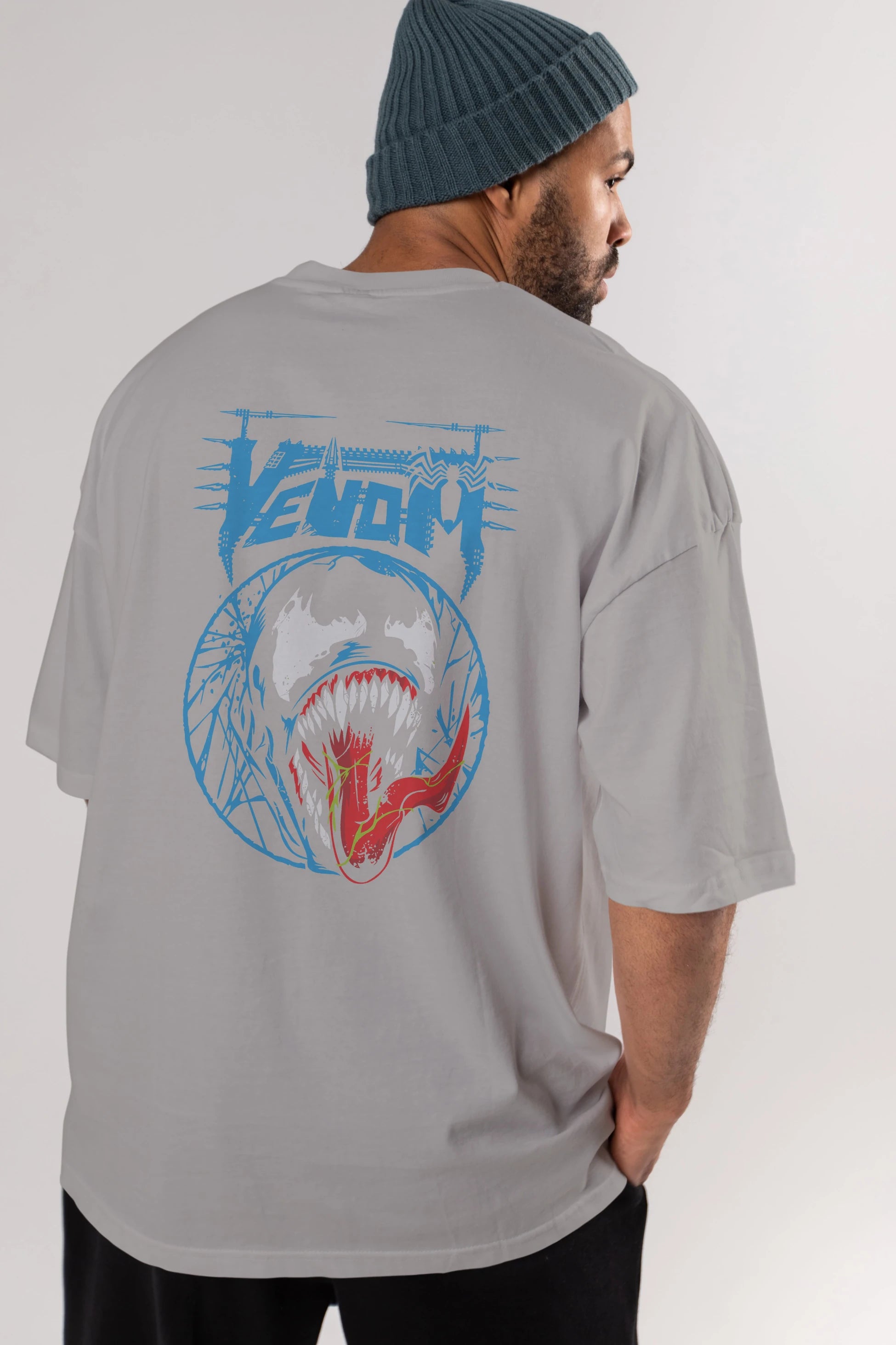 Venom (23) Arka Baskılı Oversize t-shirt Erkek Kadın Unisex %100 Pamuk Bisiklet Yaka tişort