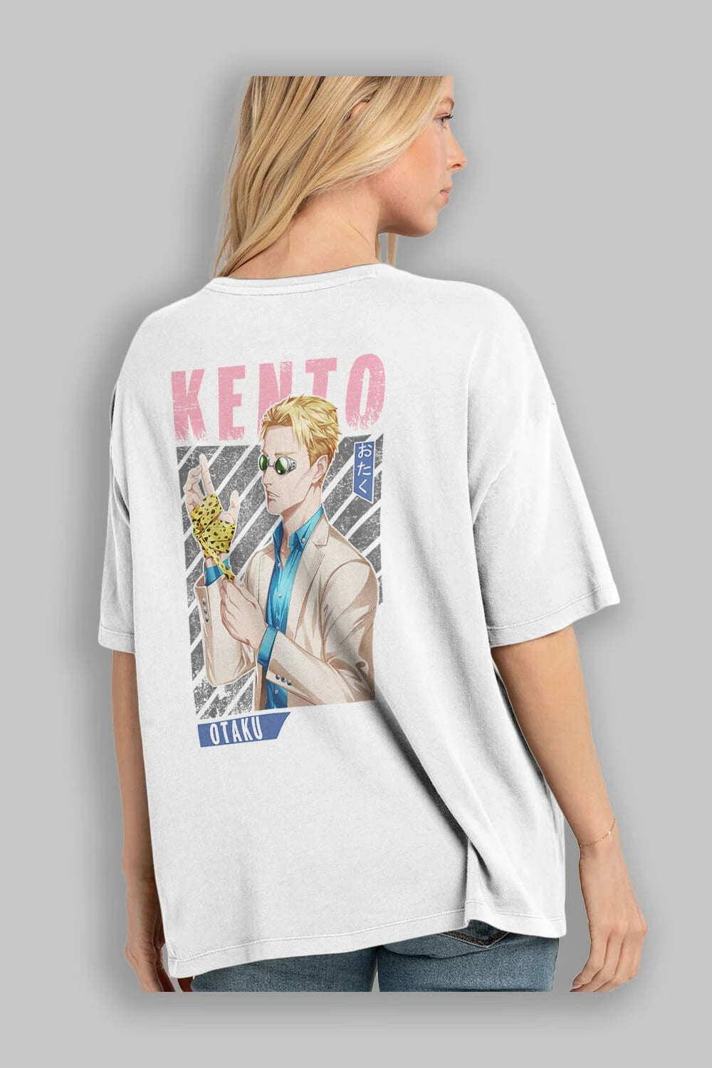 Kento Nanami Anime Arka Baskılı Oversize t-shirt Erkek Kadın Unisex