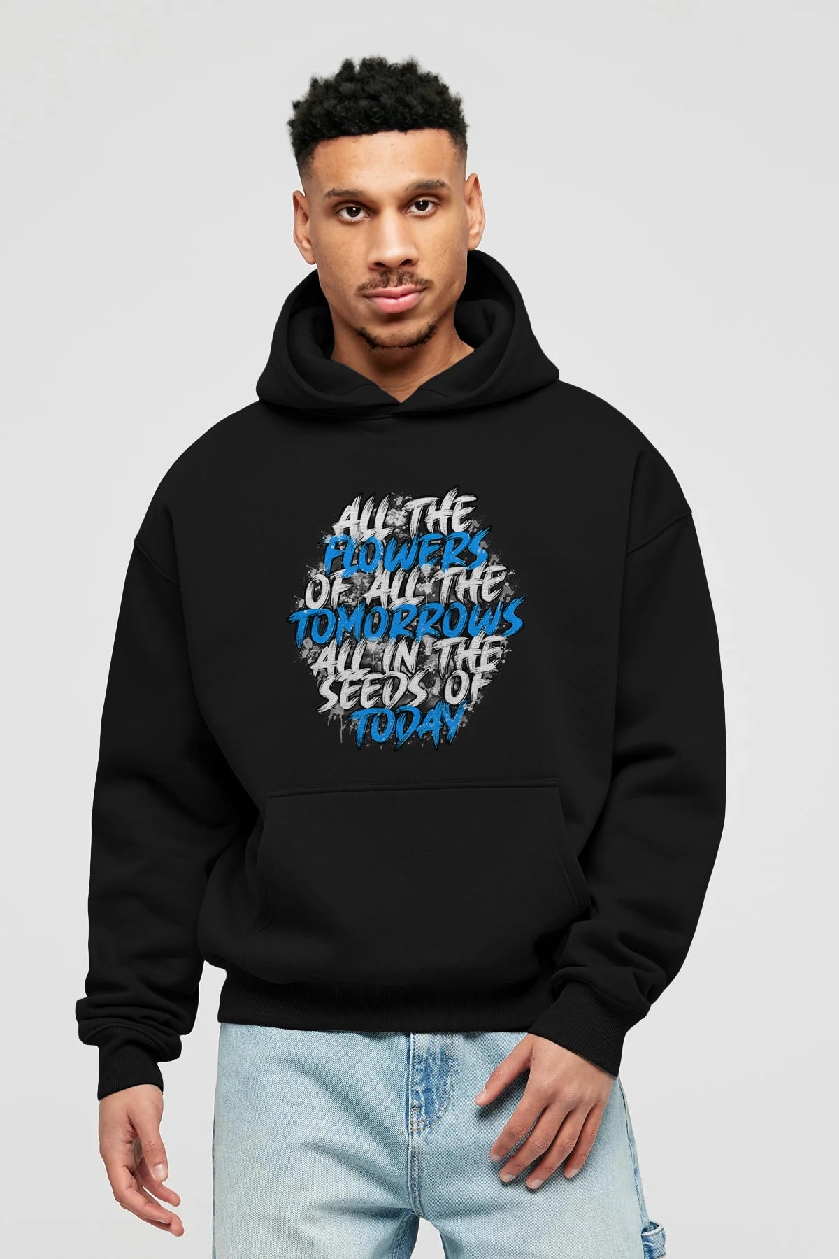 All The Flowers Ön Baskılı Hoodie Oversize Kapüşonlu Sweatshirt Erkek Kadın Unisex