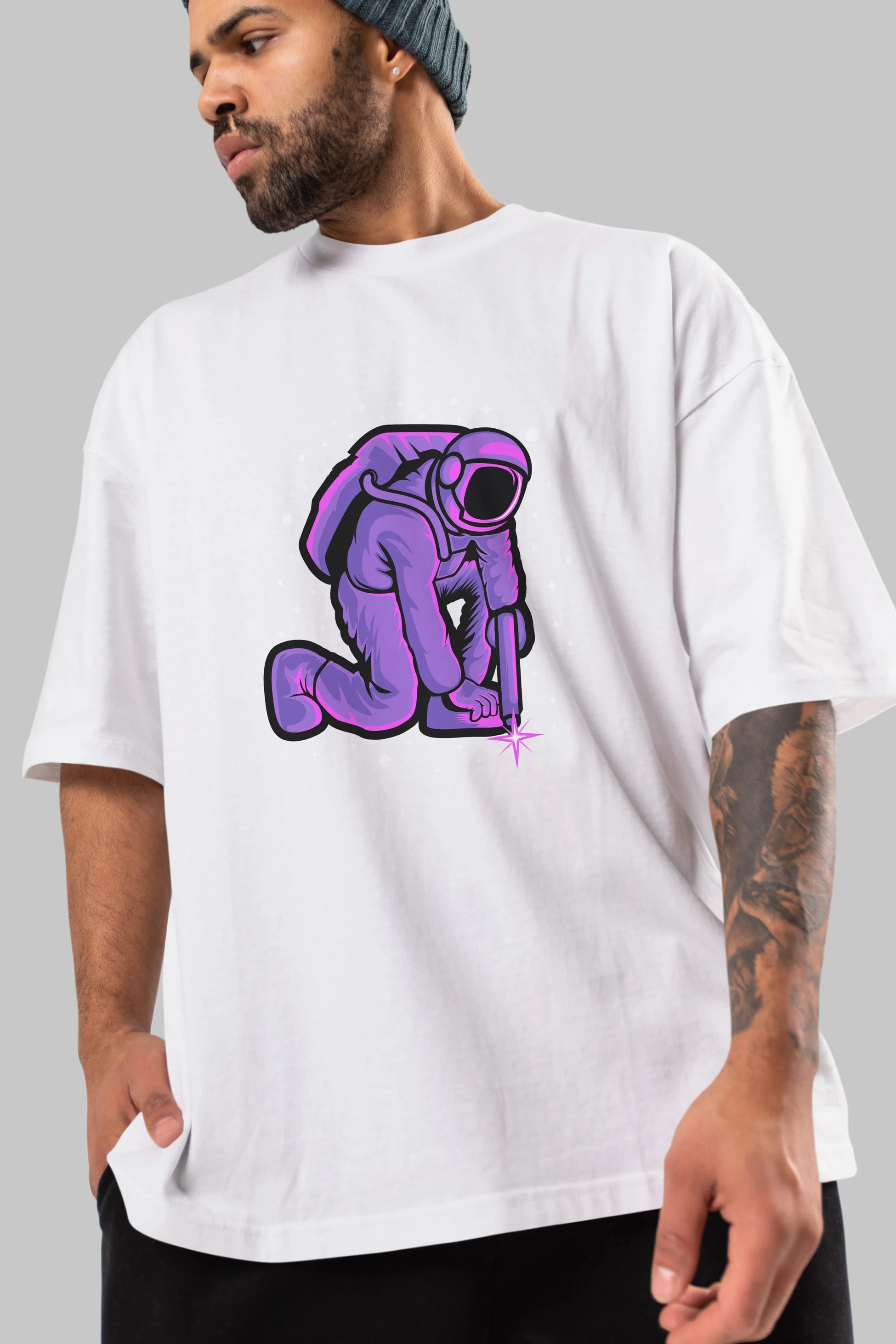 Welding in Space Ön Baskılı Oversize t-shirt Erkek Kadın Unisex