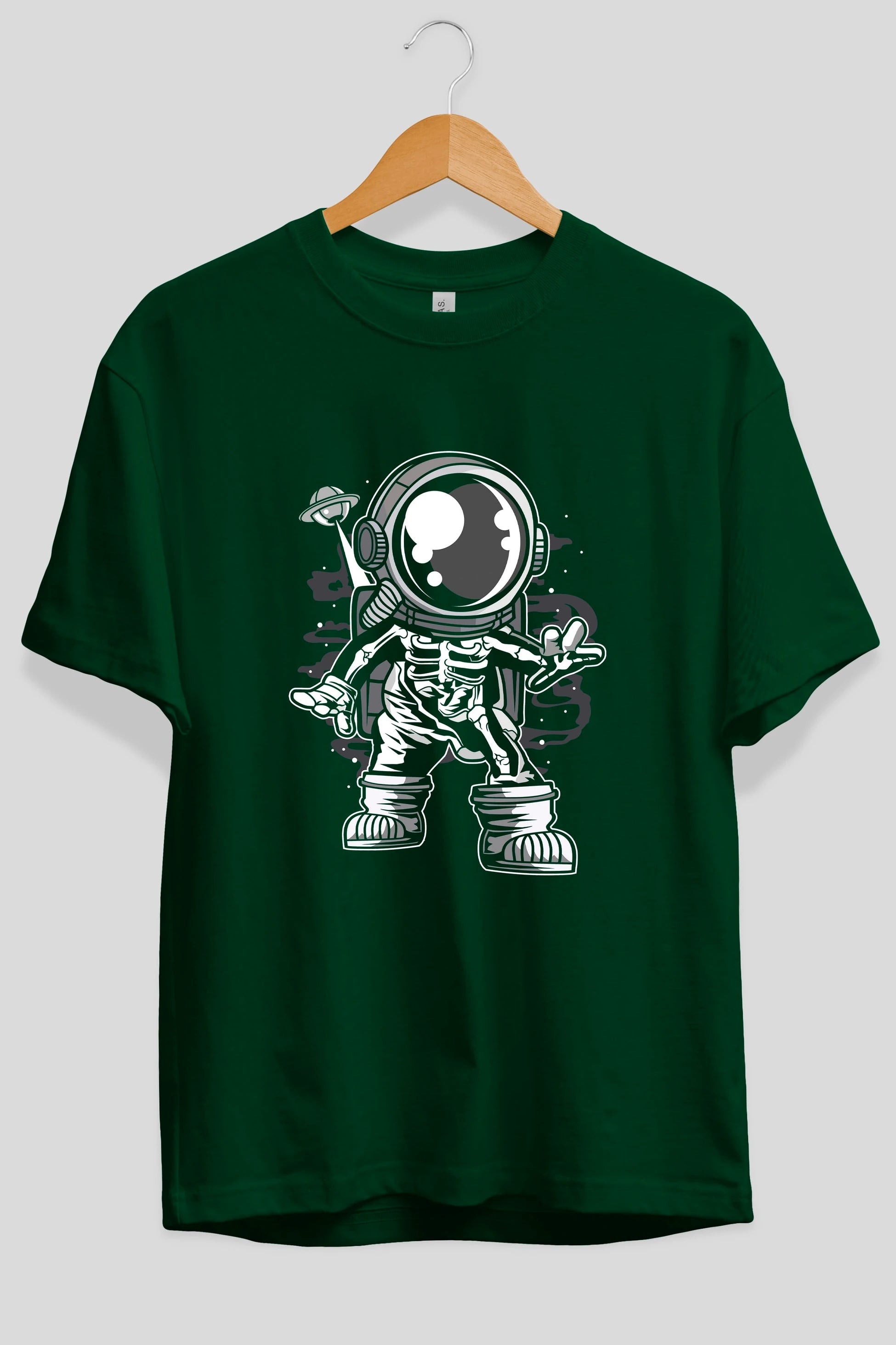 Space Skeleton Ön Baskılı Oversize t-shirt Erkek Kadın Unisex