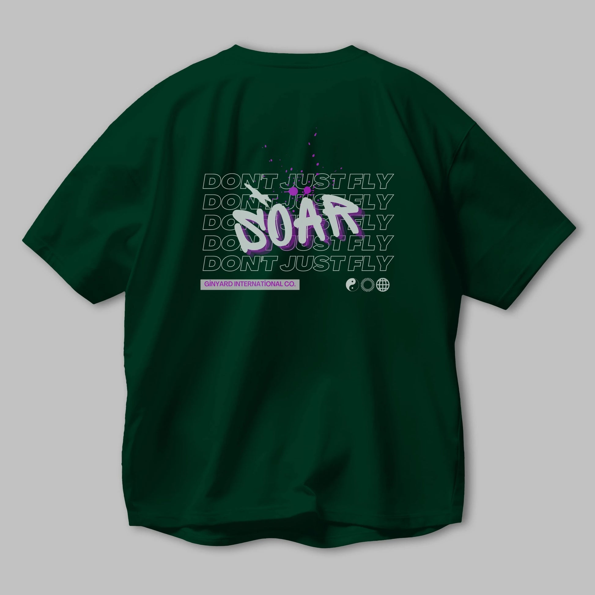 Soar Dont Just Fly Yazılı Arka Baskılı Oversize t-shirt Erkek Kadın Unisex