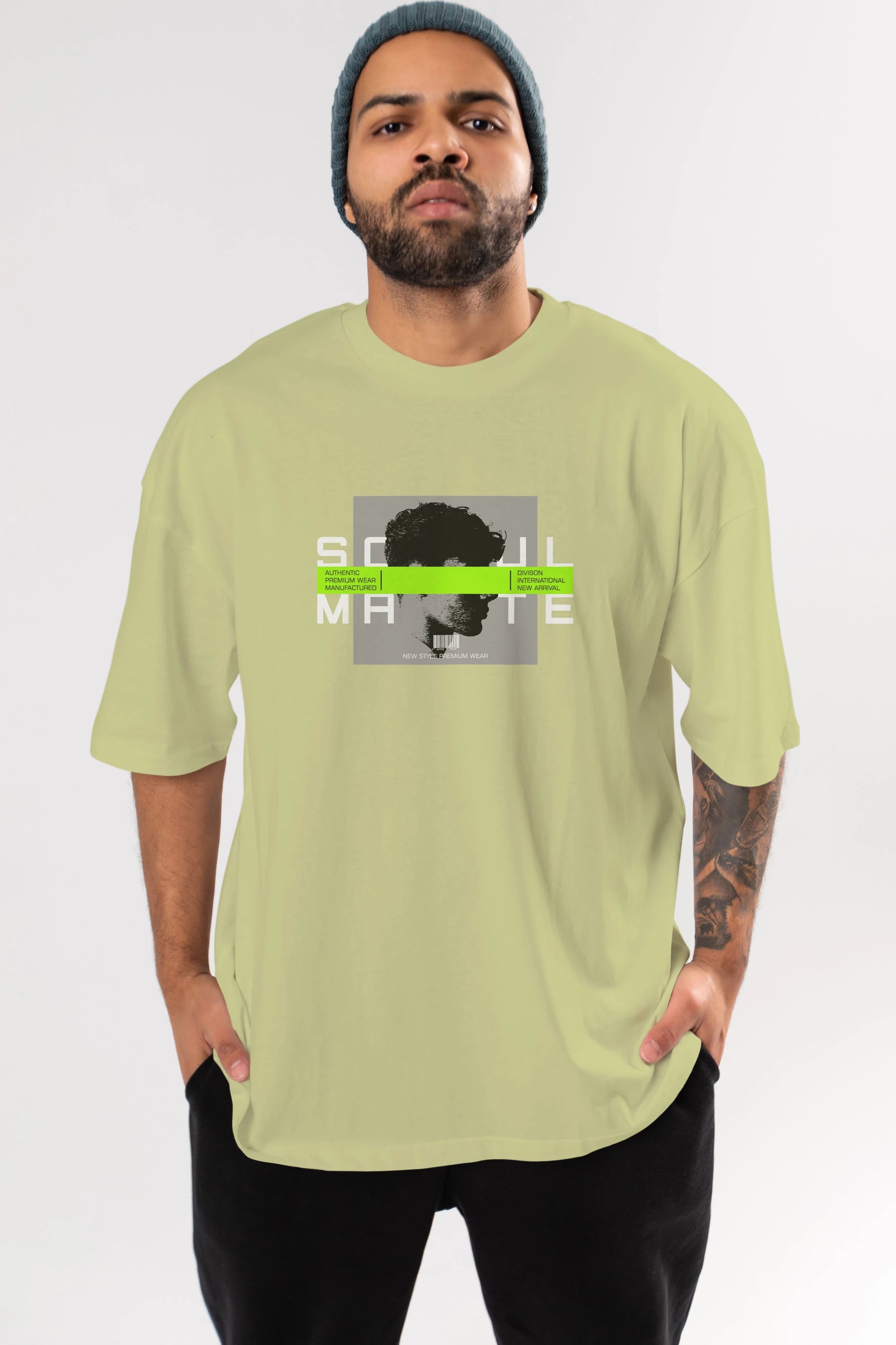 Soul Mate Ön Baskılı Oversize t-shirt Erkek Kadın Unisex