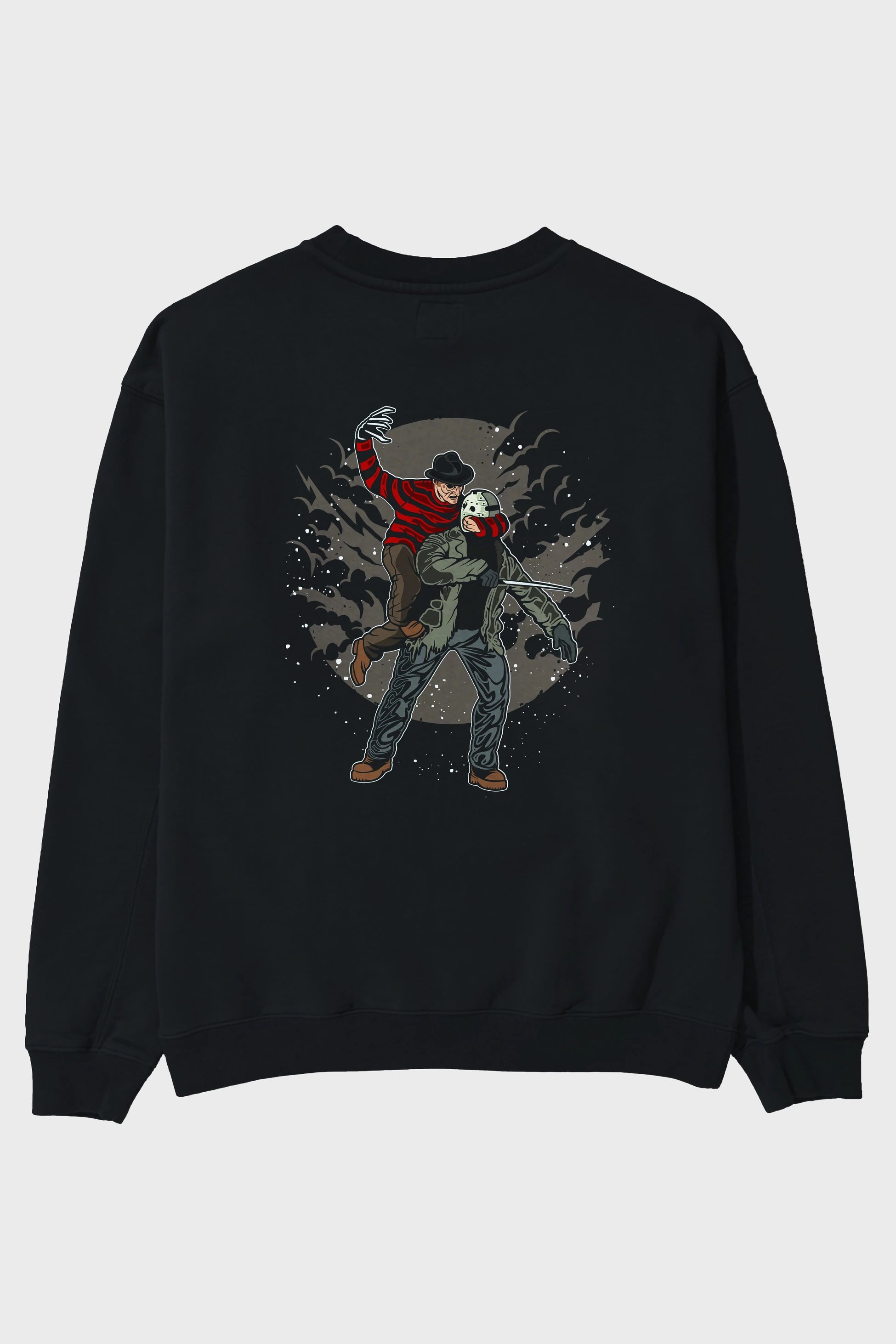 FREDDY VS JASON Arka Baskılı Oversize Sweatshirt Erkek Kadın Unisex