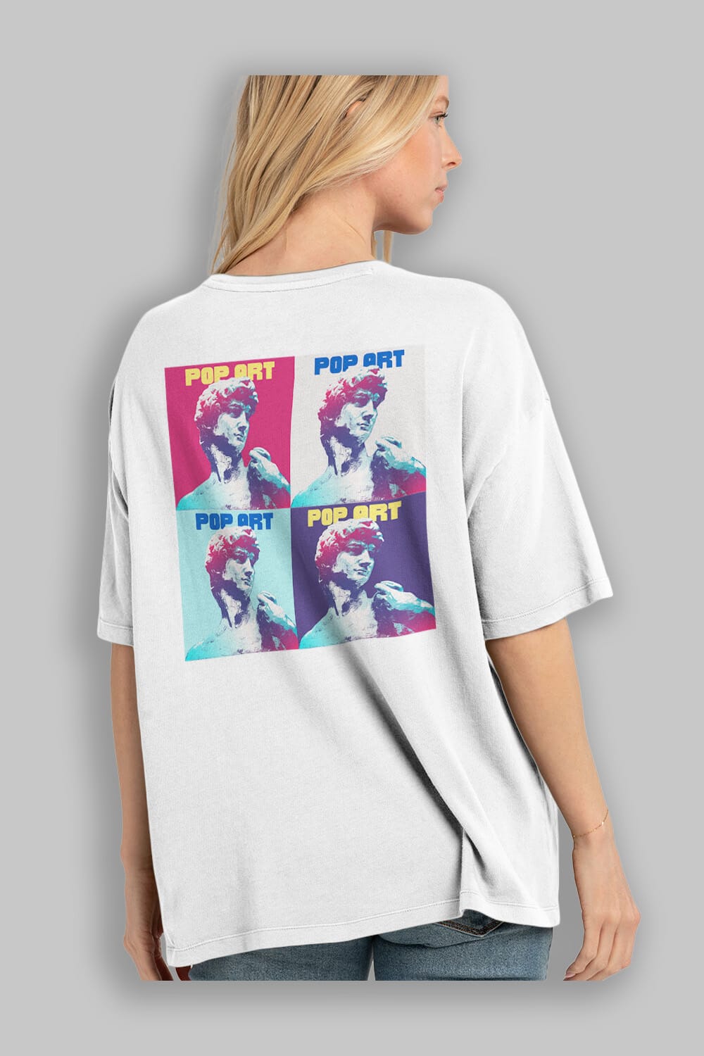 Creative Pop Art Arka Baskılı Oversize t-shirt Erkek Kadın Unisex