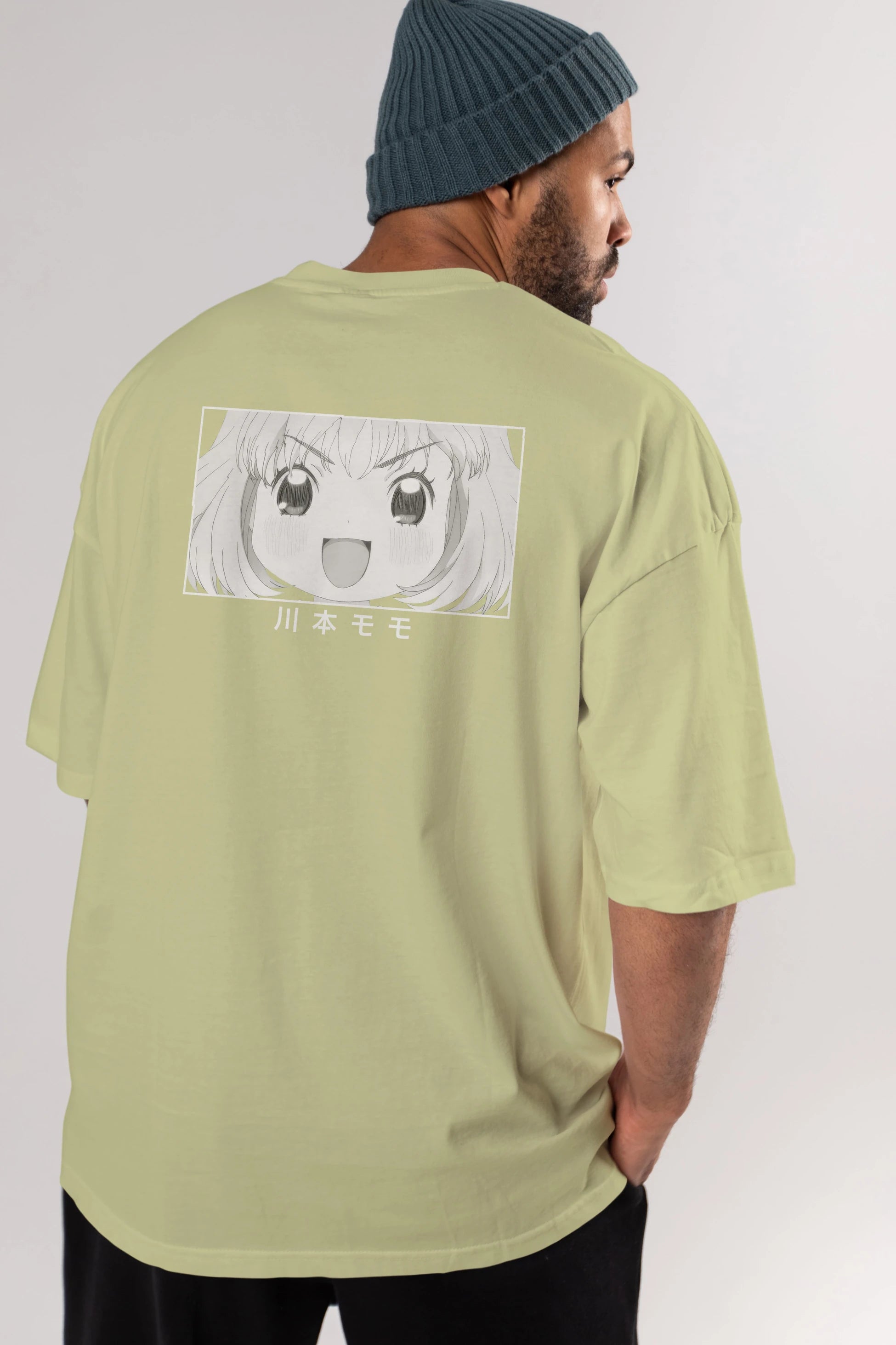 Momo Kawamoto 1 Anime Arka Baskılı Oversize t-shirt Erkek Kadın Unisex