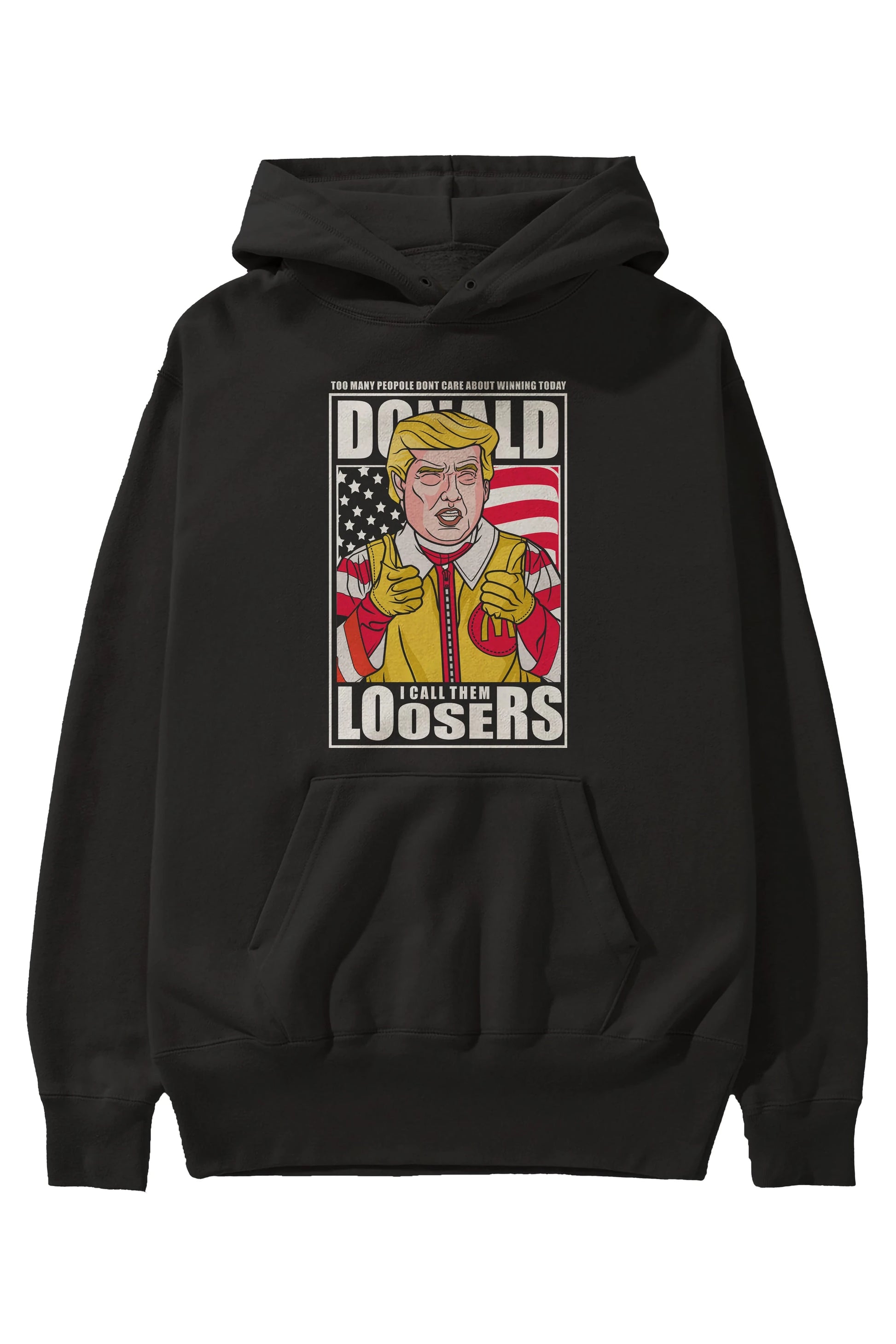 Ronald Trump Ön Baskılı Hoodie Oversize Kapüşonlu Sweatshirt Erkek Kadın Unisex