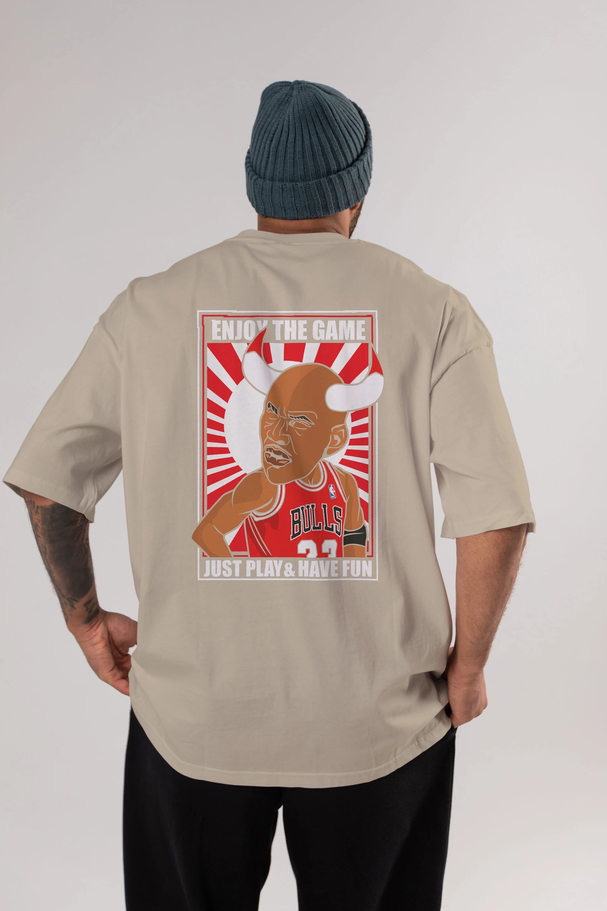 Michael Jordan Arka Baskılı Oversize t-shirt Erkek Kadın Unisex %100 Pamuk tişort