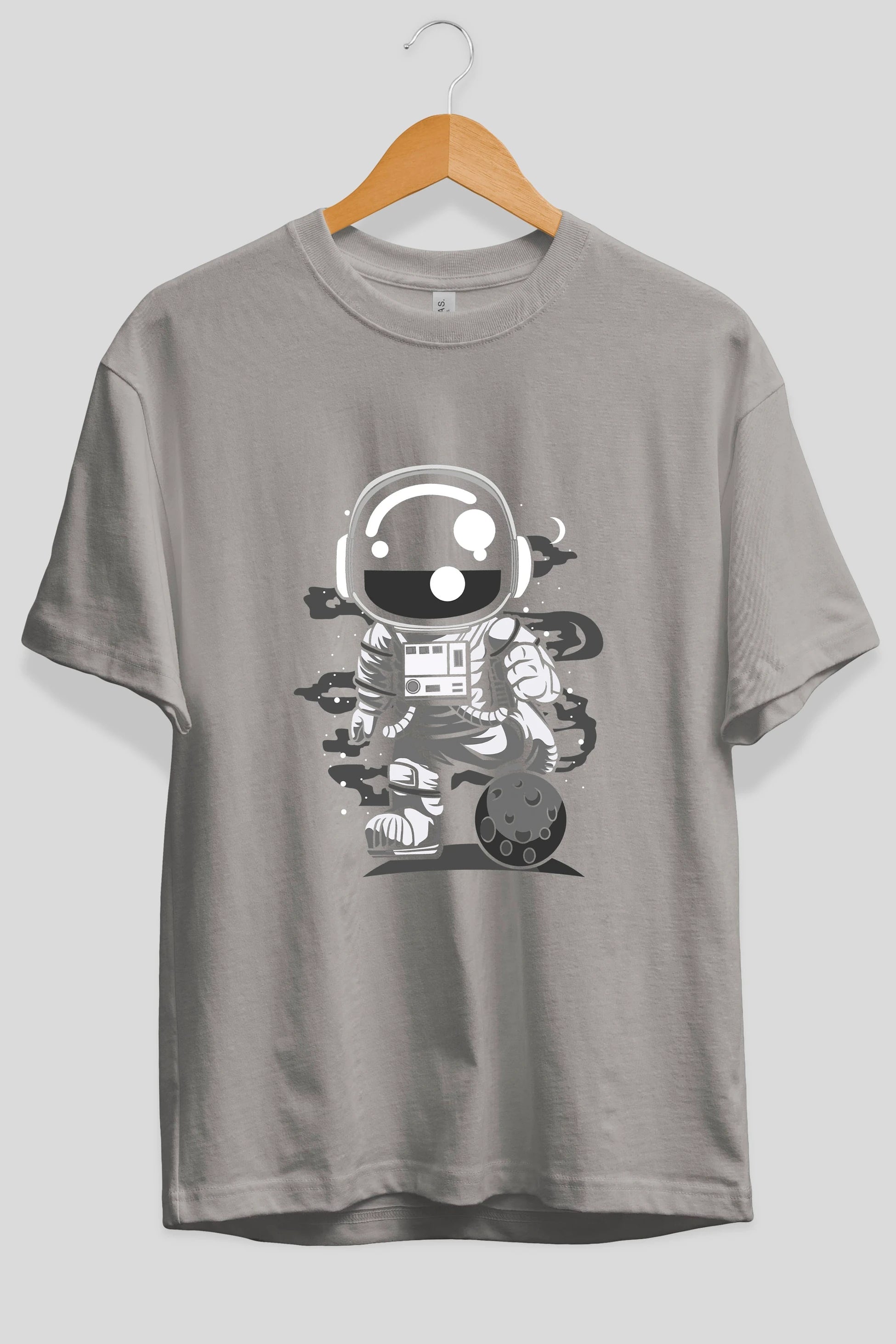 Astronaut Soccer Ön Baskılı Oversize t-shirt Erkek Kadın Unisex