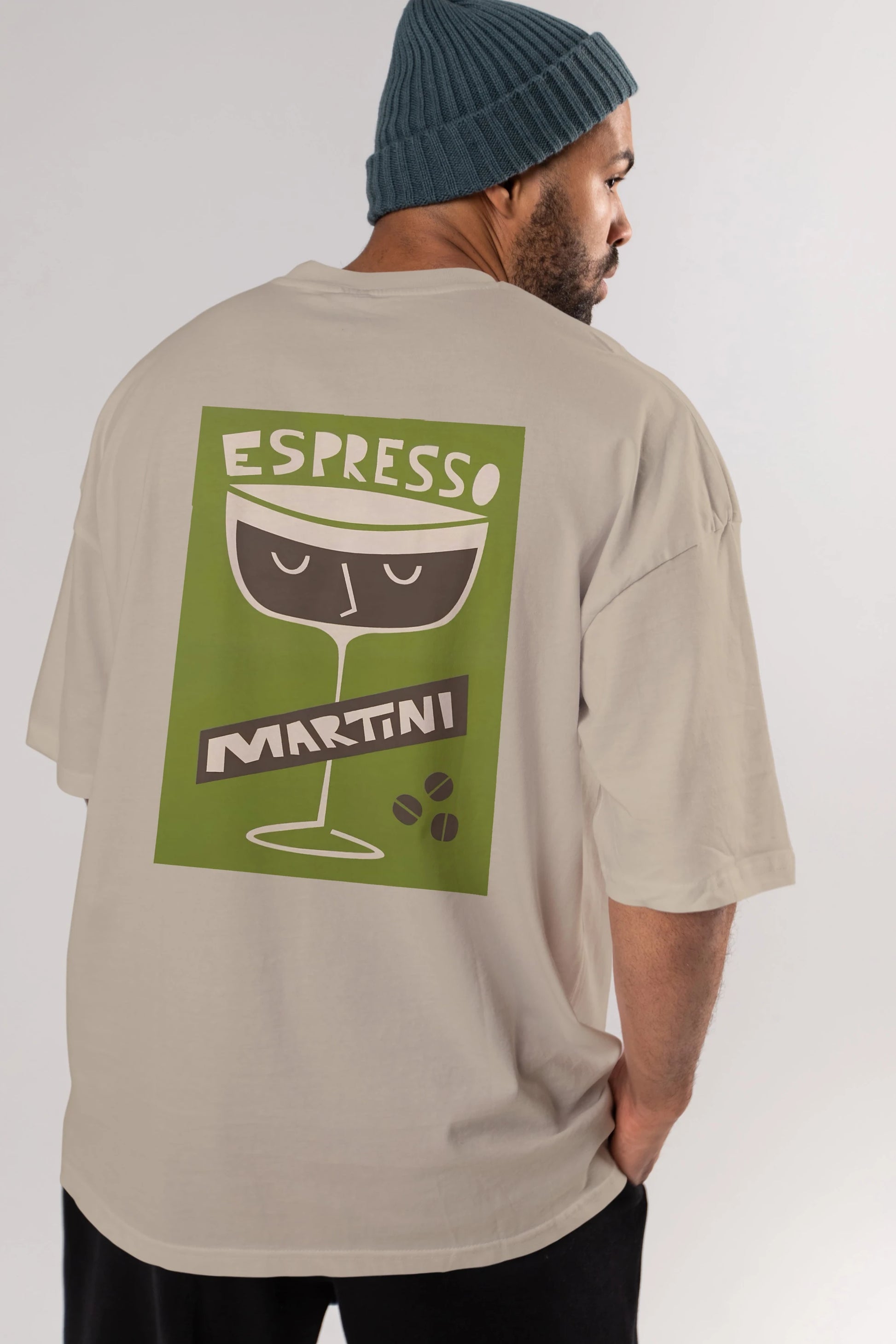 Espresso Martini 2 Arka Baskılı Oversize t-shirt Erkek Kadın Unisex %100 Pamuk Bisiklet Yaka tişort