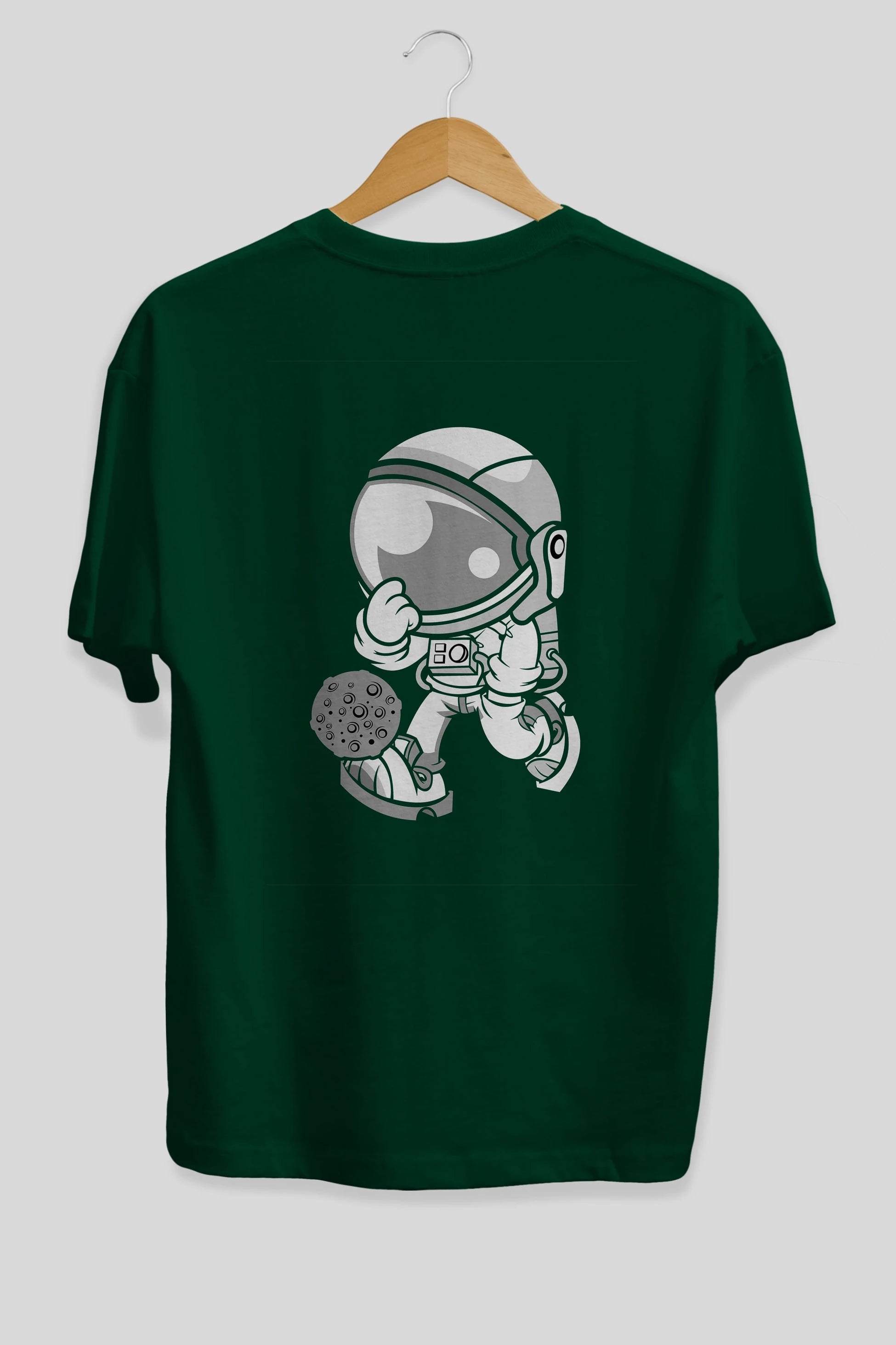 Street Astronaut Arka Baskılı Oversize t-shirt Erkek Kadın Unisex %100 Pamuk tişort