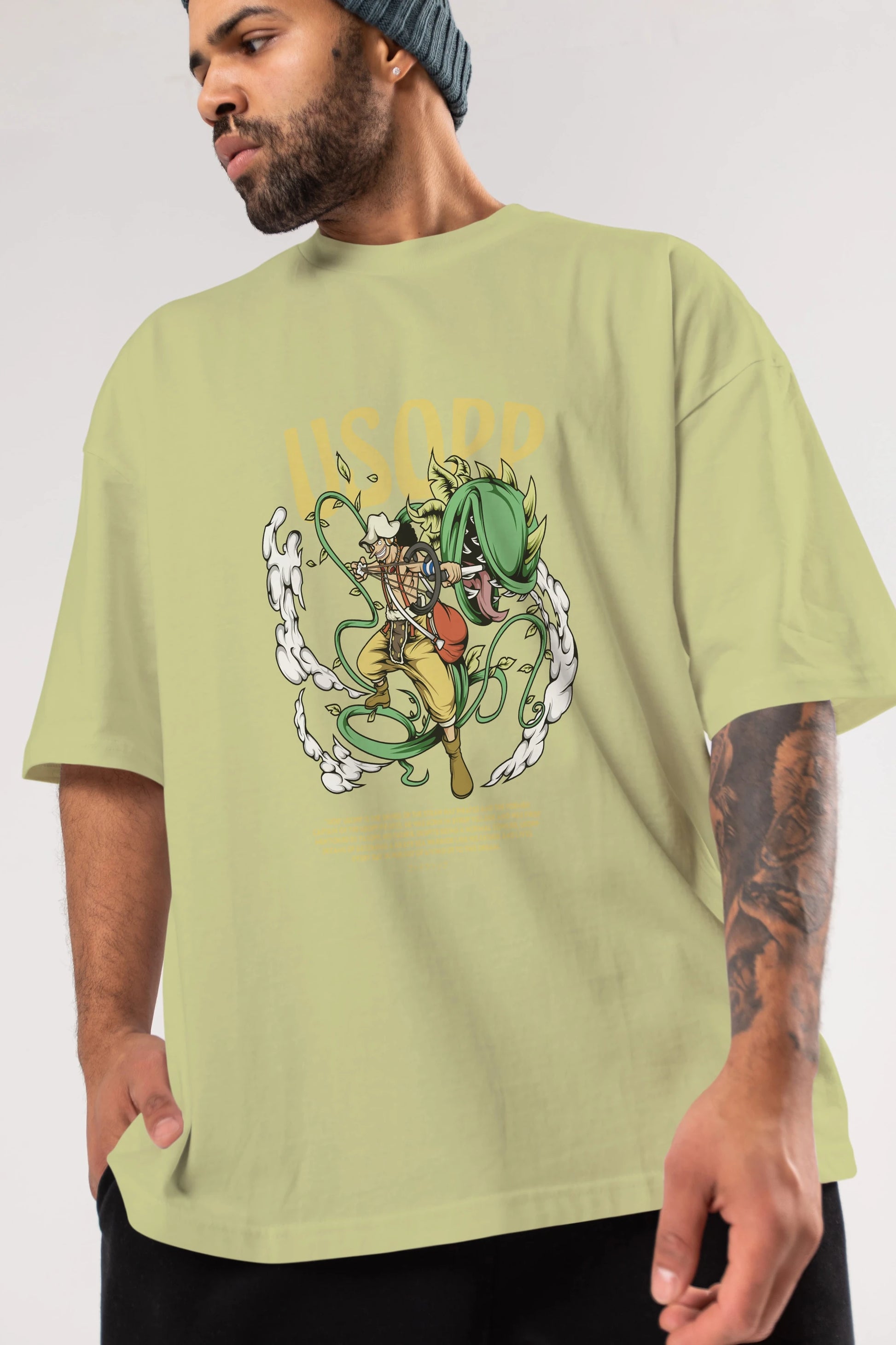 Usopp Anime Ön Baskılı Oversize t-shirt %100 pamuk Erkek Kadın Unisex