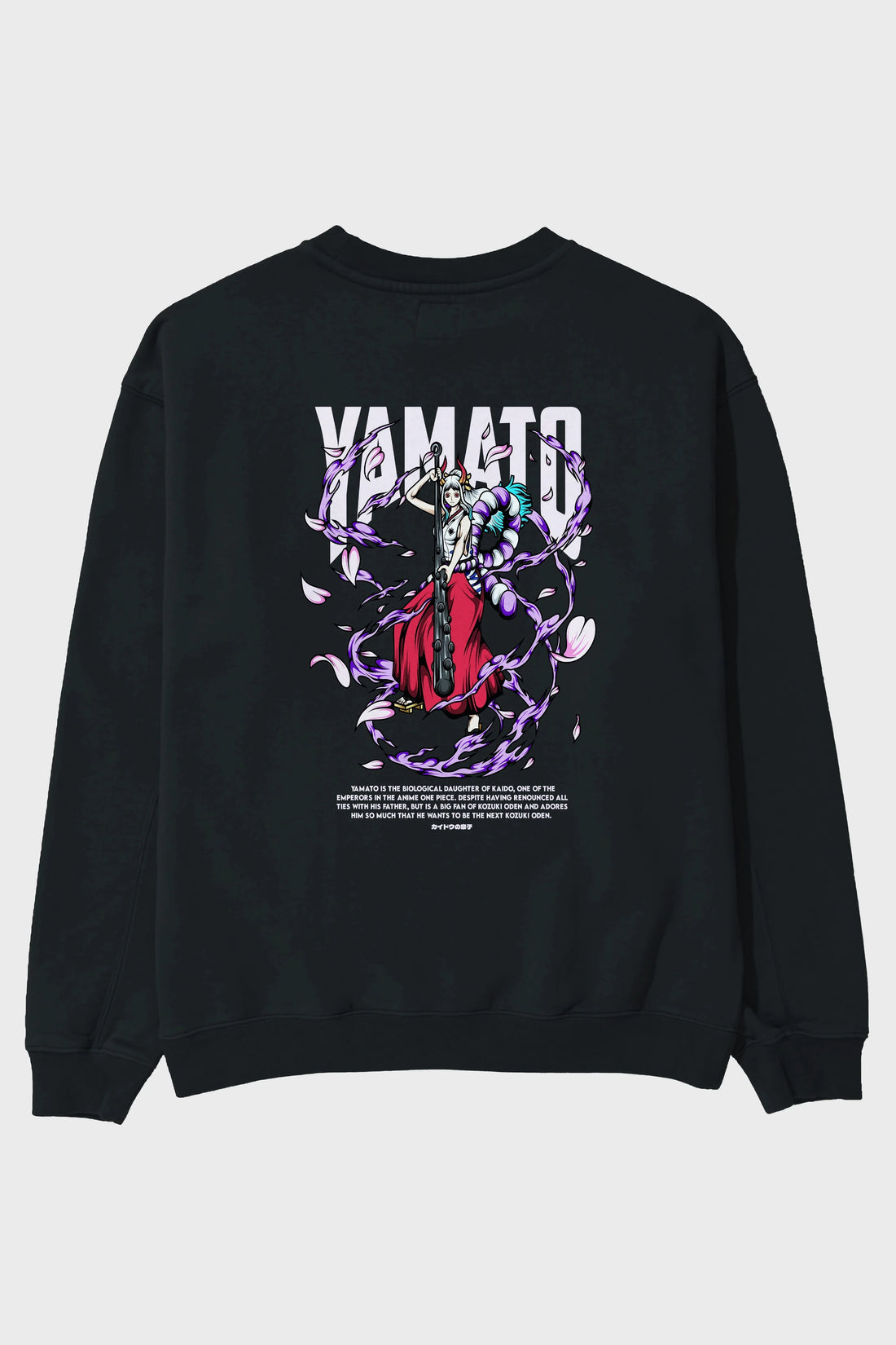 Yamato Anime Arka Baskılı Oversize Sweatshirt Erkek Kadın Unisex
