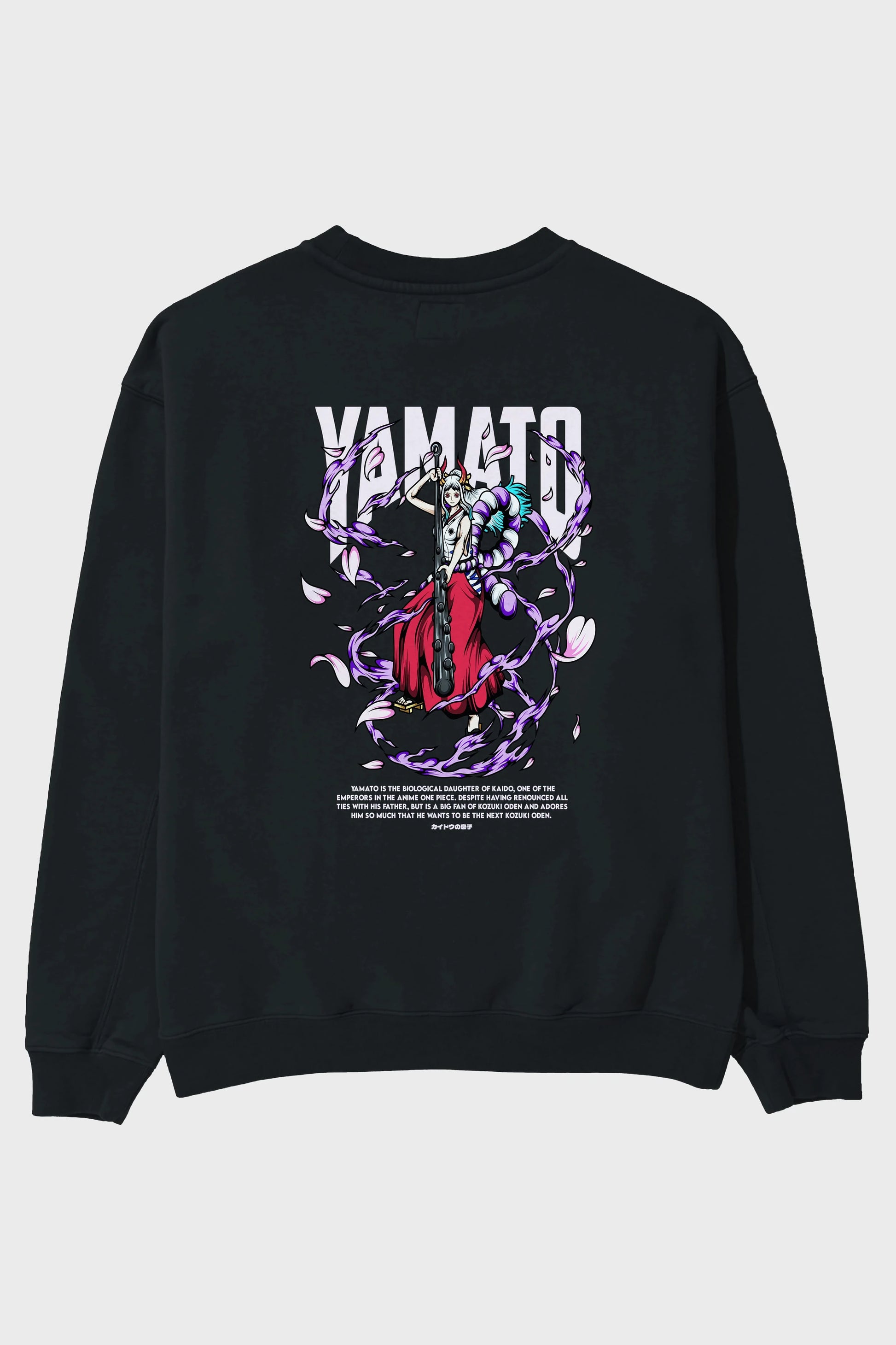 Yamato Anime Arka Baskılı Oversize Sweatshirt Erkek Kadın Unisex