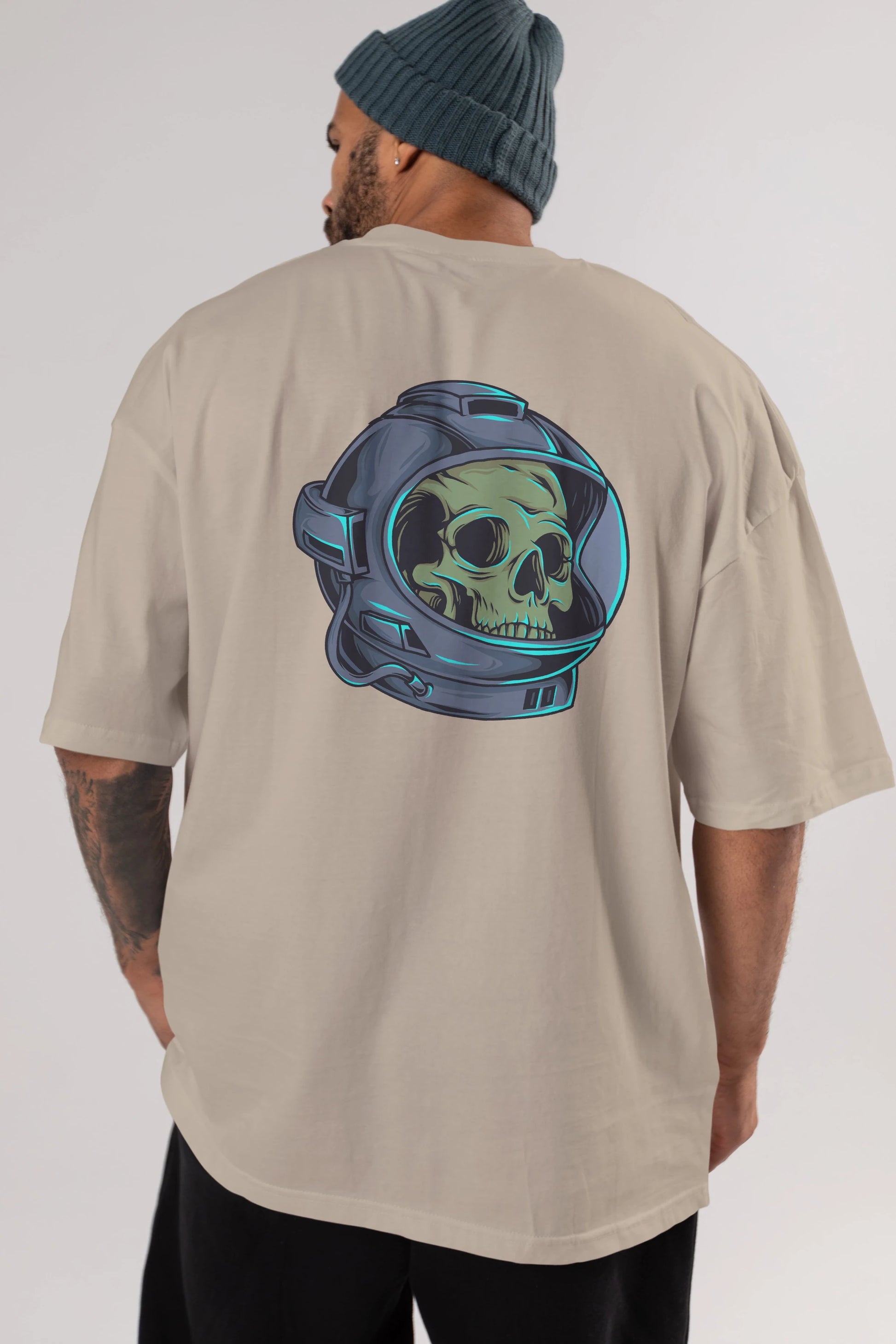 Astroskull Arka Baskılı Oversize t-shirt Erkek Kadın Unisex