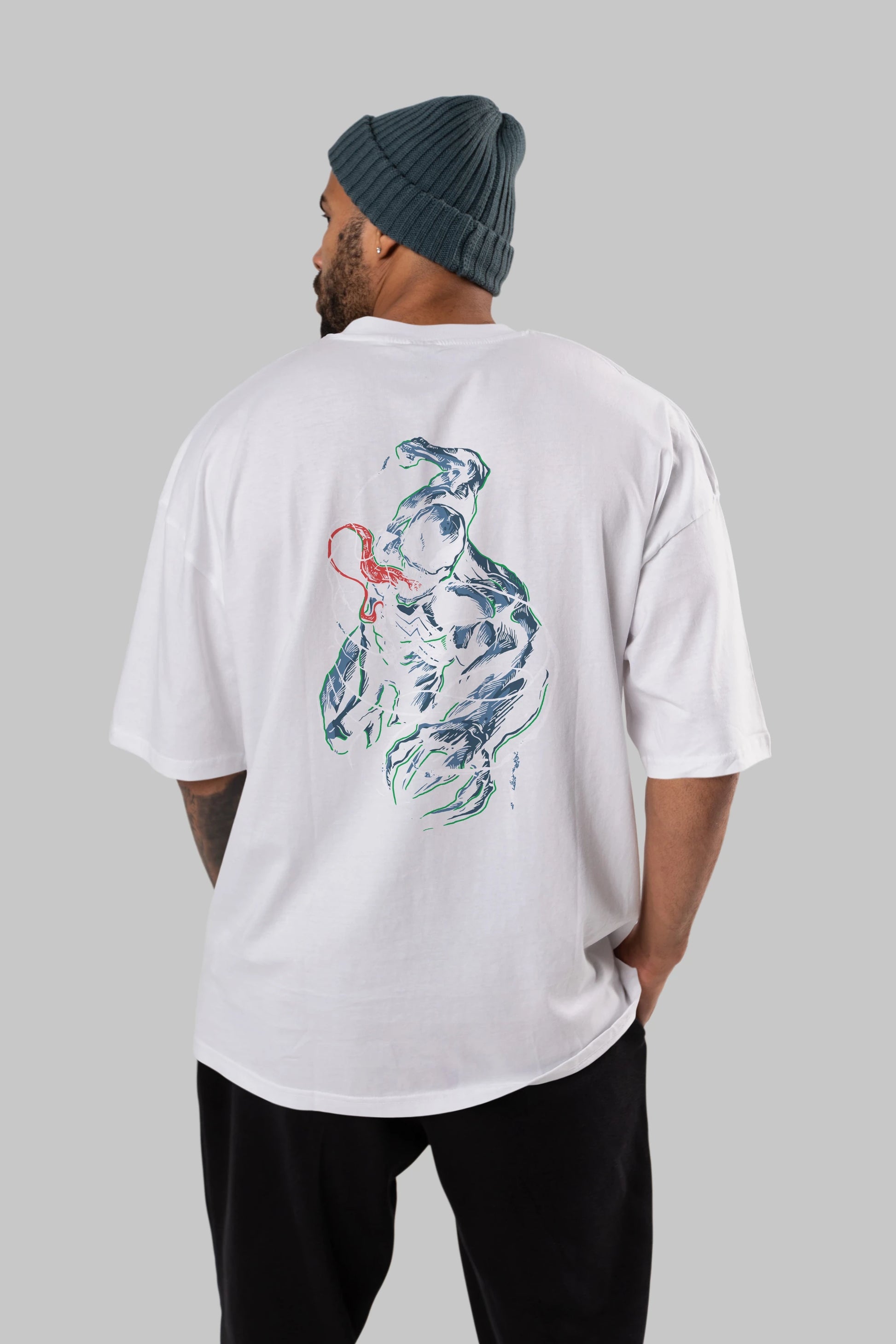 Venom (5) Arka Baskılı Oversize t-shirt Erkek Kadın Unisex %100 Pamuk Bisiklet Yaka tişort