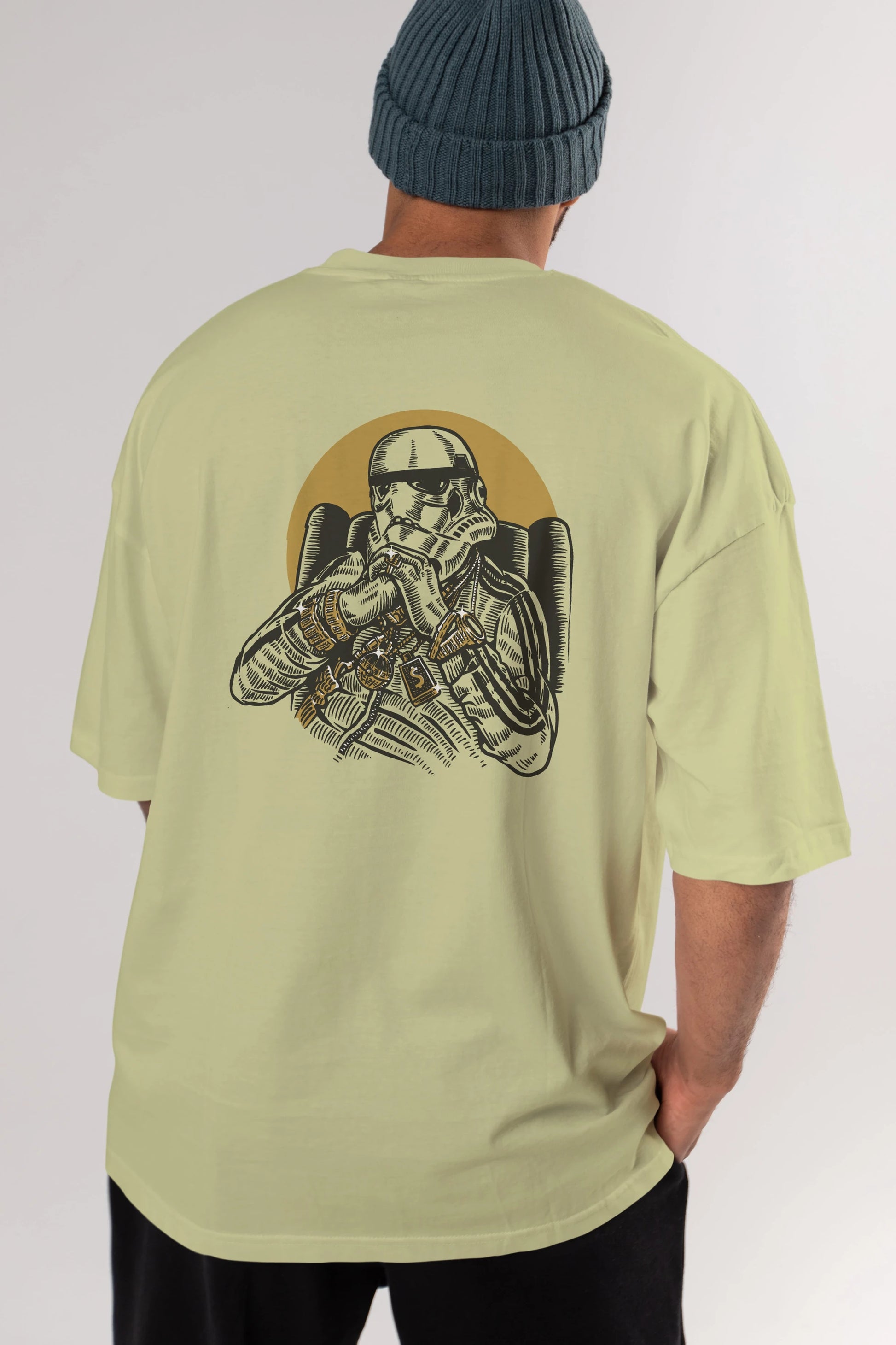 Trooper Dee Jay Arka Baskılı Oversize t-shirt Erkek Kadın Unisex %100 Pamuk