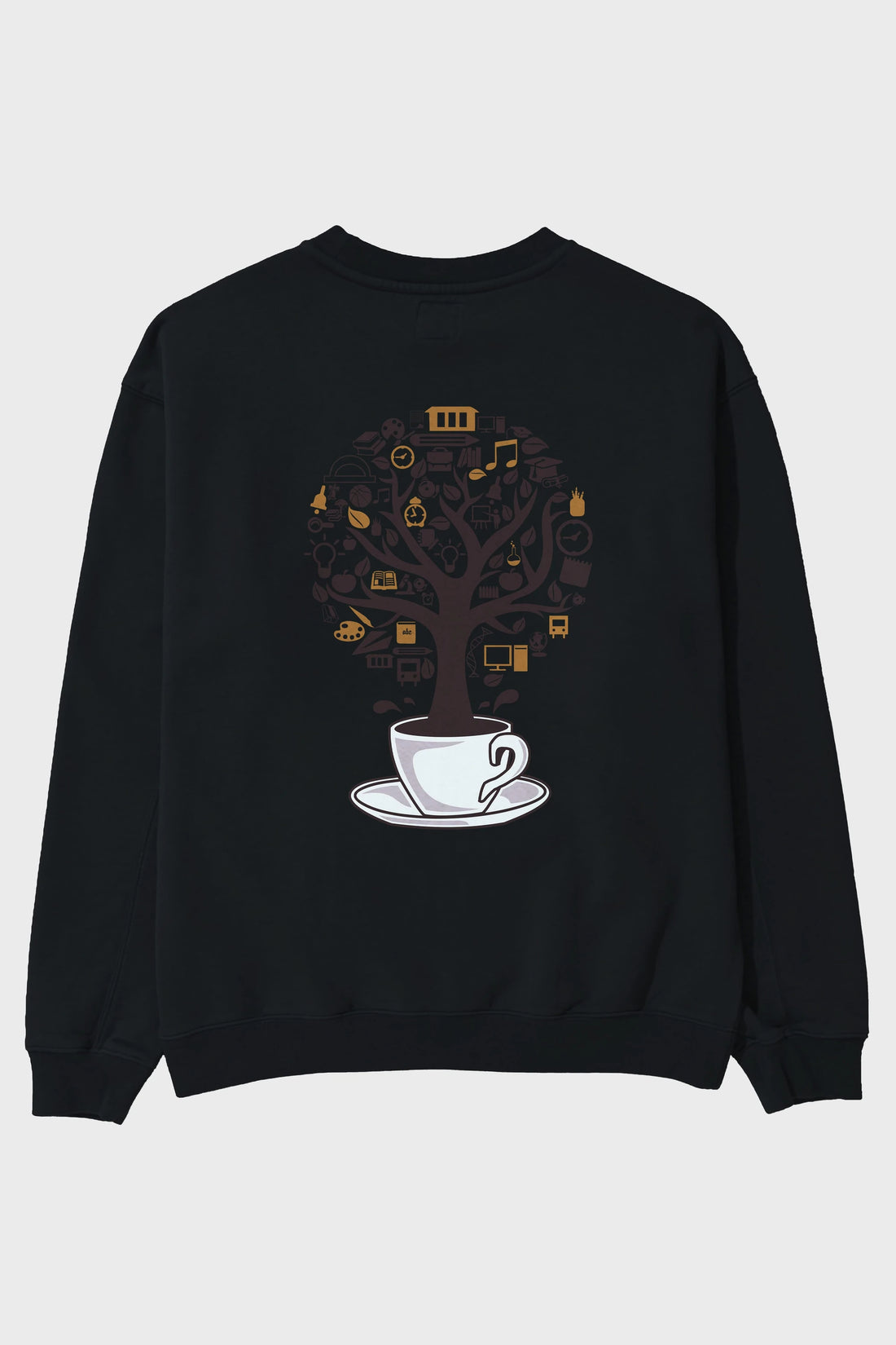 Coffee Tree Arka Baskılı Oversize Sweatshirt Erkek Kadın Unisex