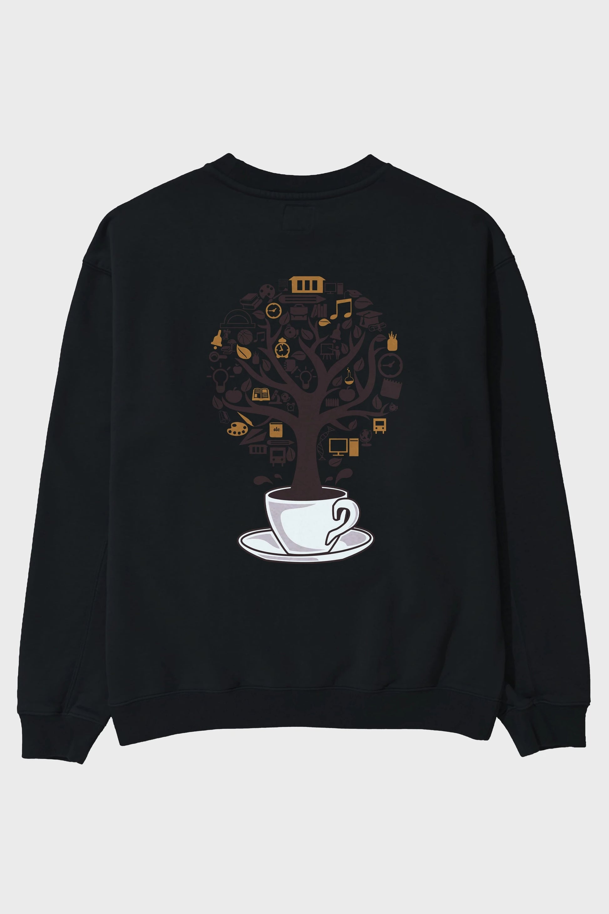 Coffee Tree Arka Baskılı Oversize Sweatshirt Erkek Kadın Unisex
