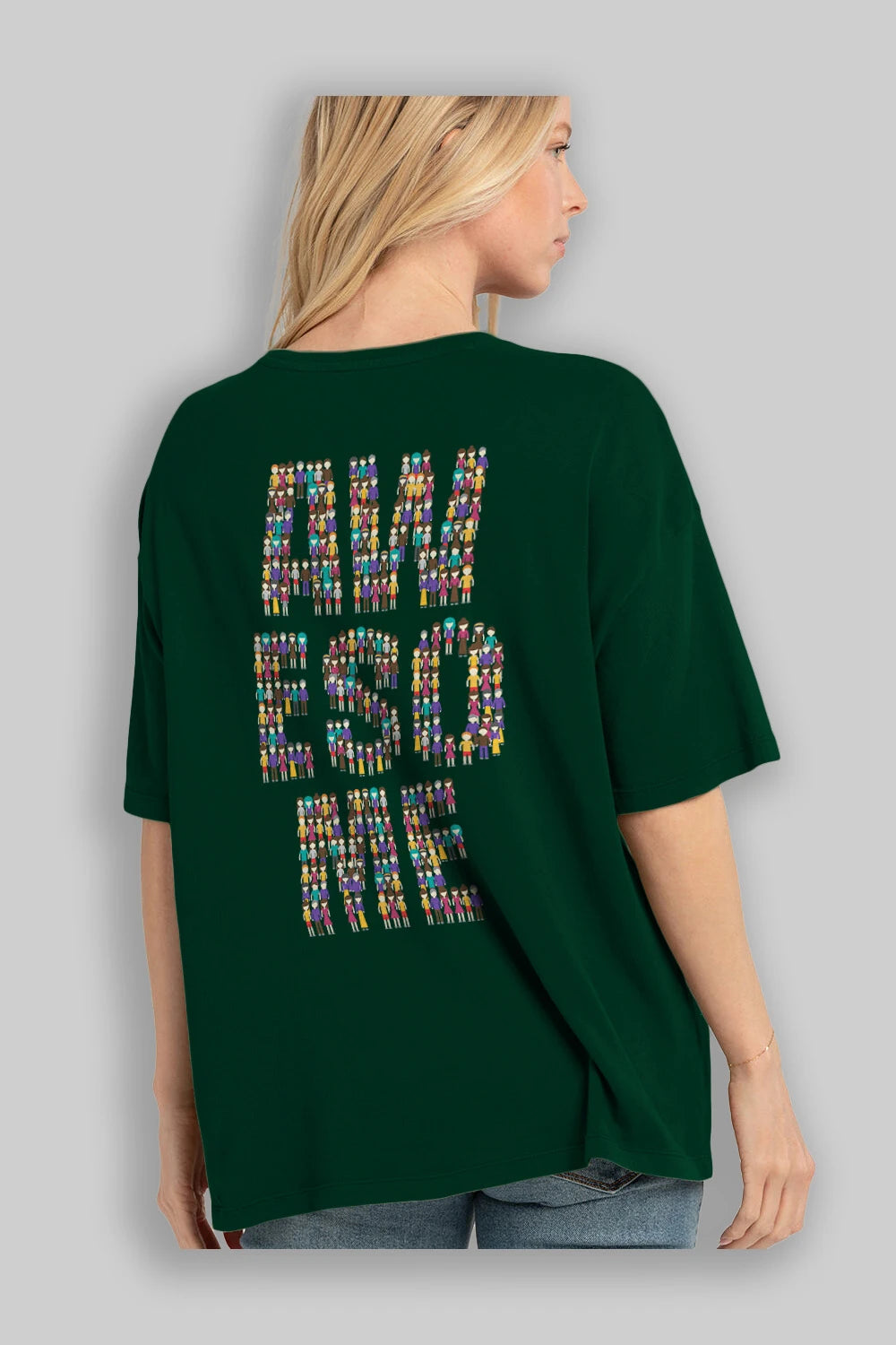 Awesome Arka Baskılı Oversize t-shirt %100 pamuk Erkek Kadın Unisex