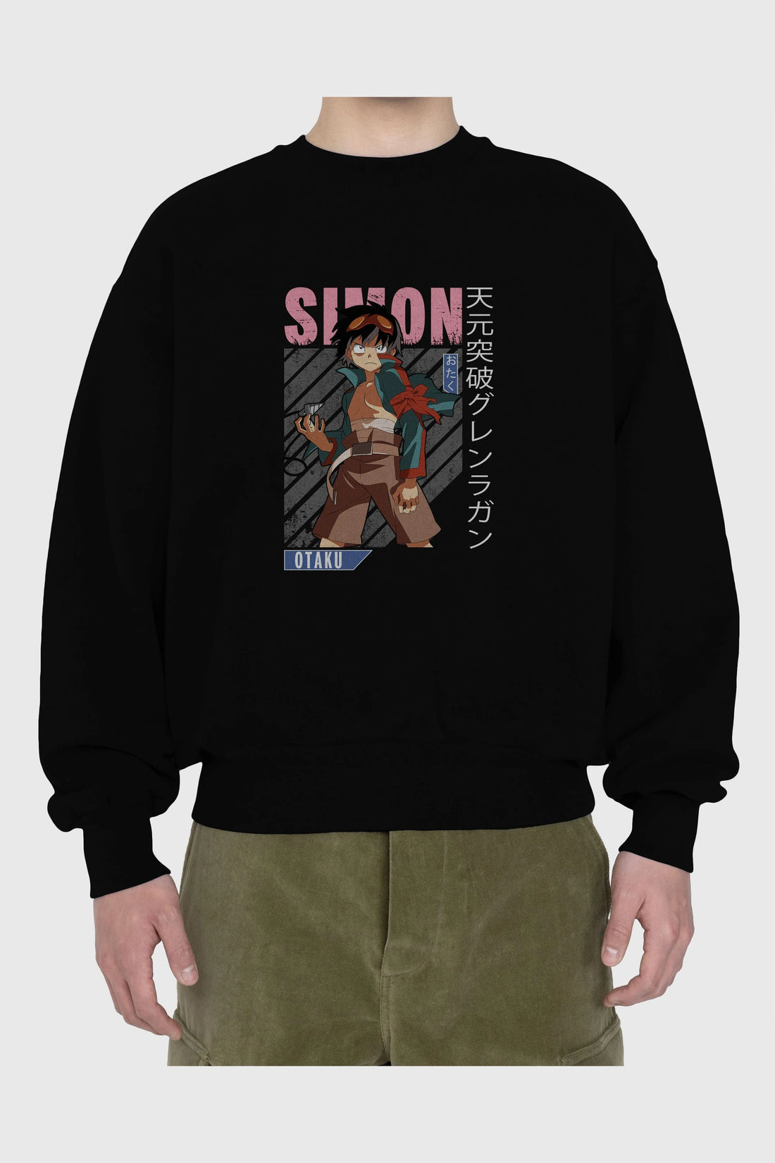 Simon 5 Anime Ön Baskılı Oversize Sweatshirt Erkek Kadın Unisex