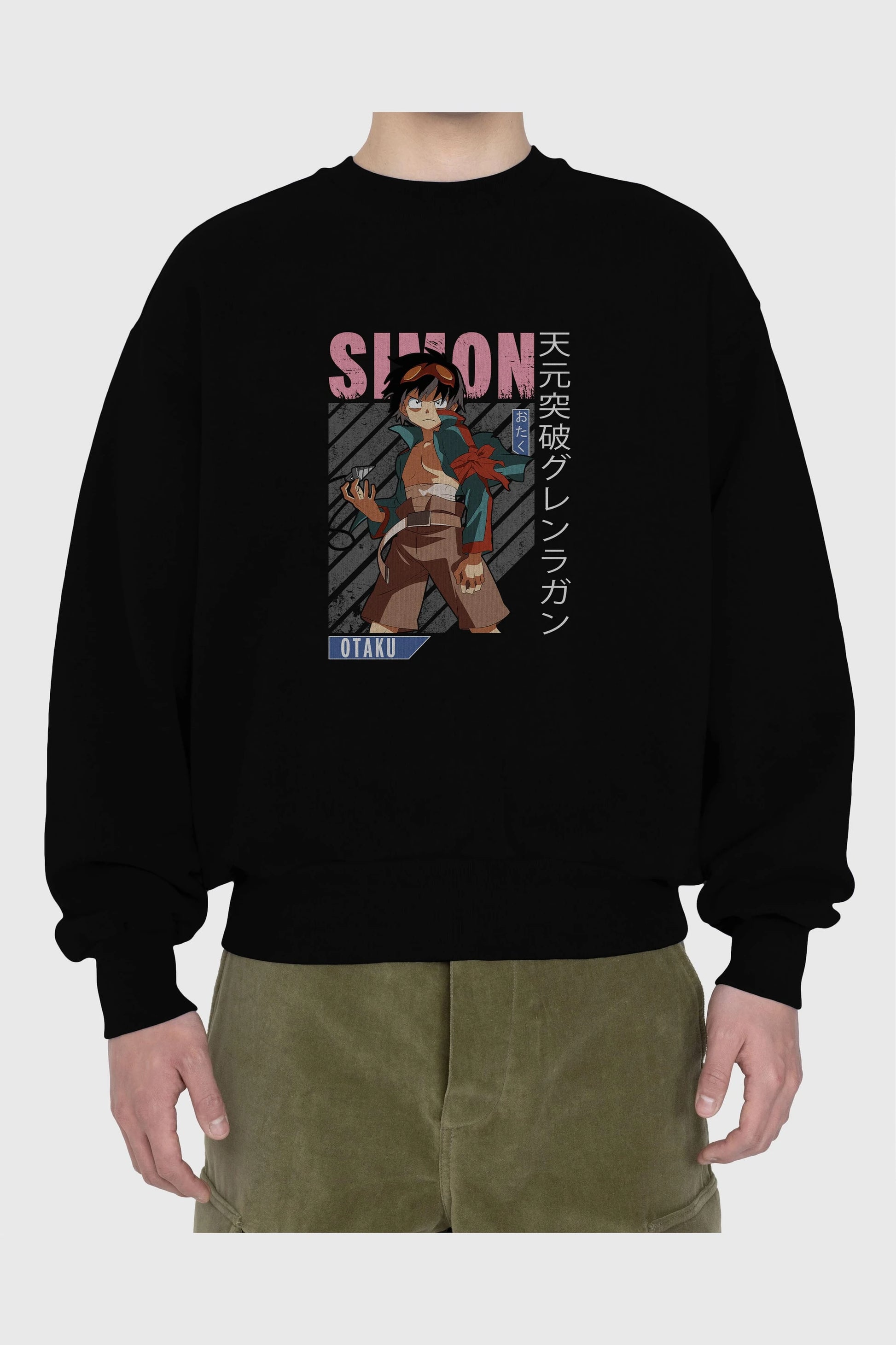 Simon 5 Anime Ön Baskılı Oversize Sweatshirt Erkek Kadın Unisex