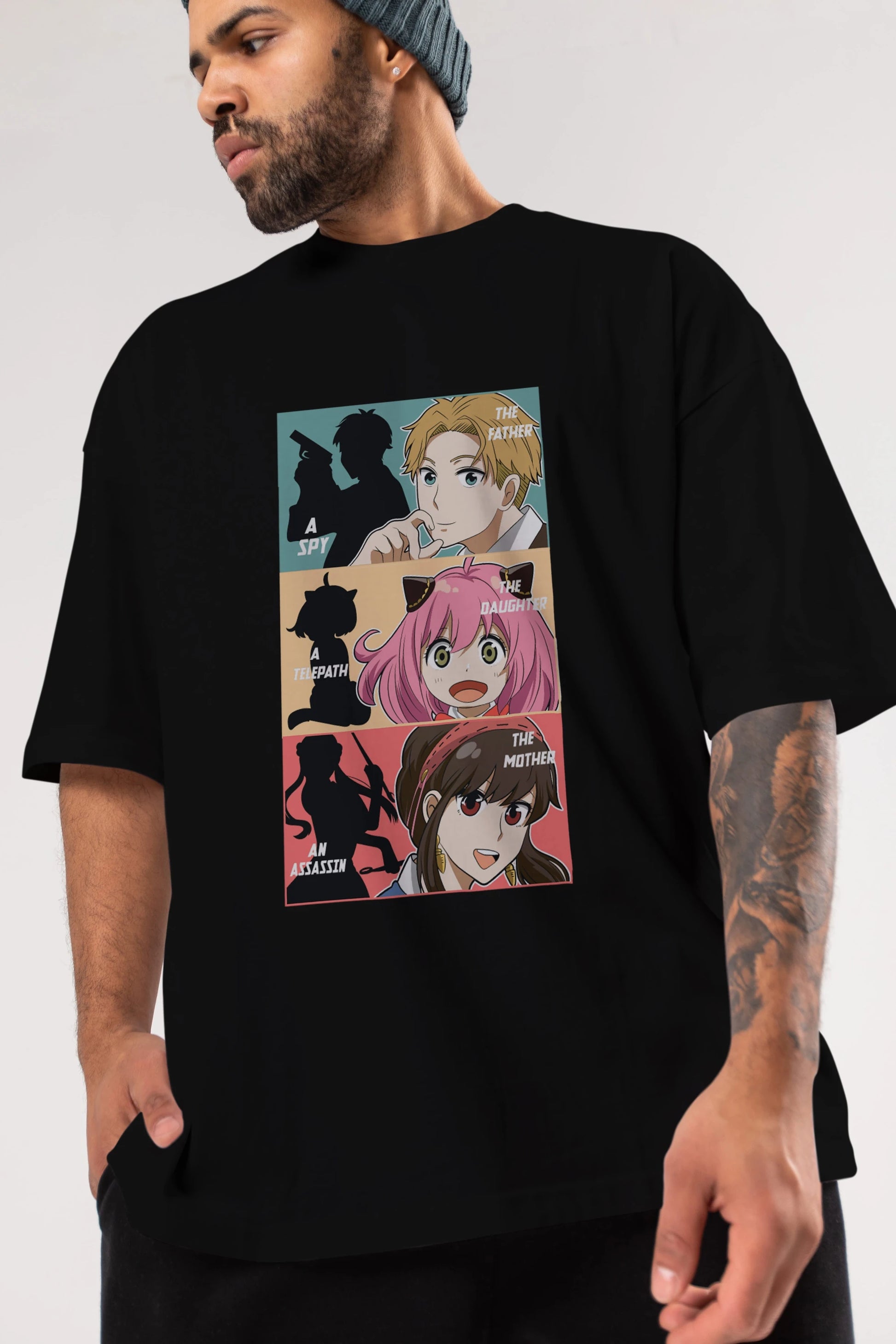 SPY X FAMILY Anime Ön Baskılı Oversize t-shirt %100 pamuk Erkek Kadın Unisex