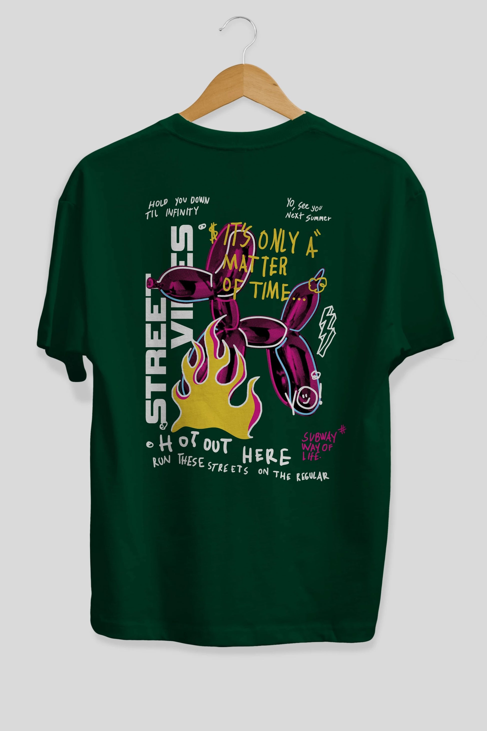 Street Vibes Arka Baskılı Oversize t-shirt Erkek Kadın Unisex