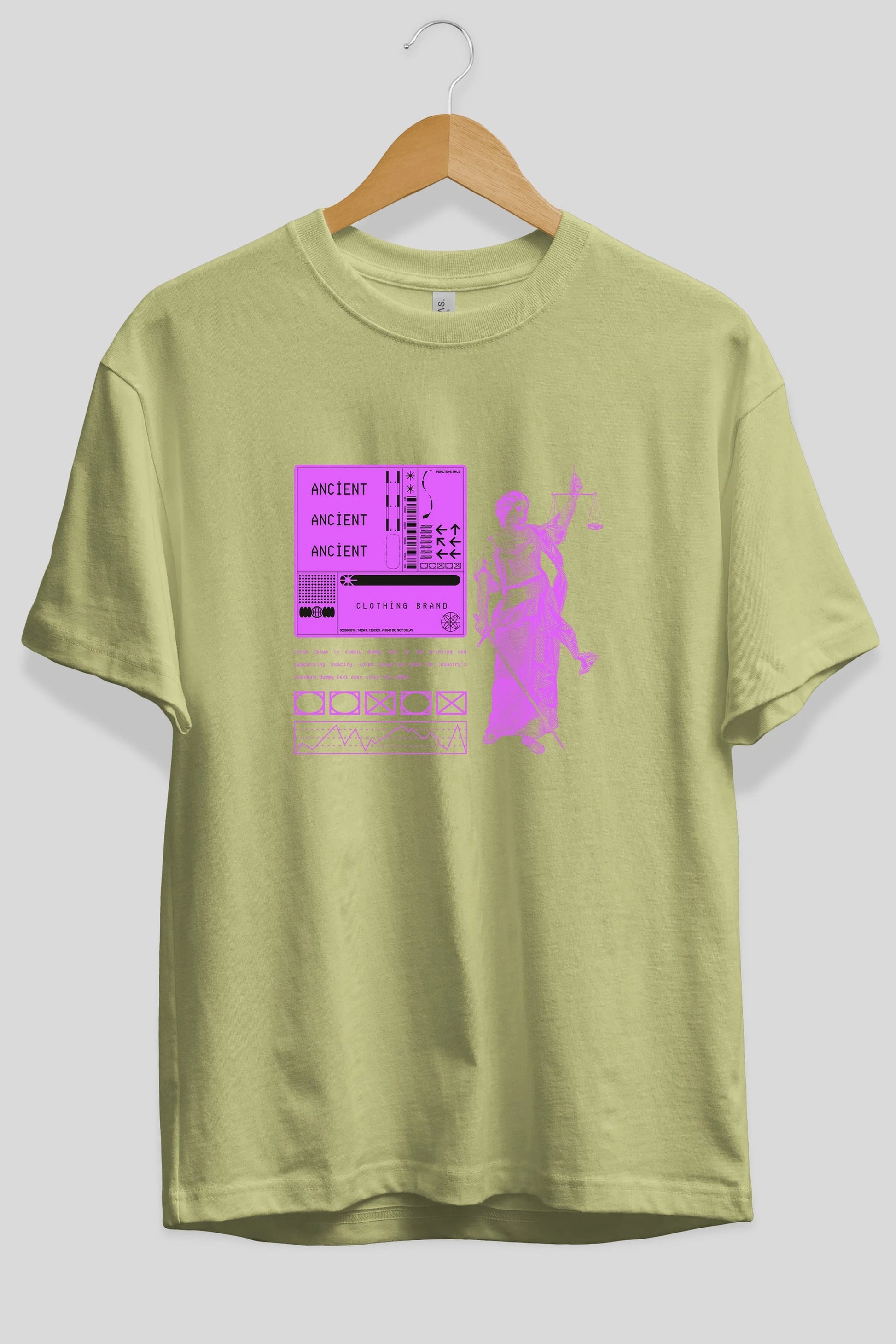 Ancient Streetwear Ön Baskılı Oversize t-shirt Erkek Kadın Unisex