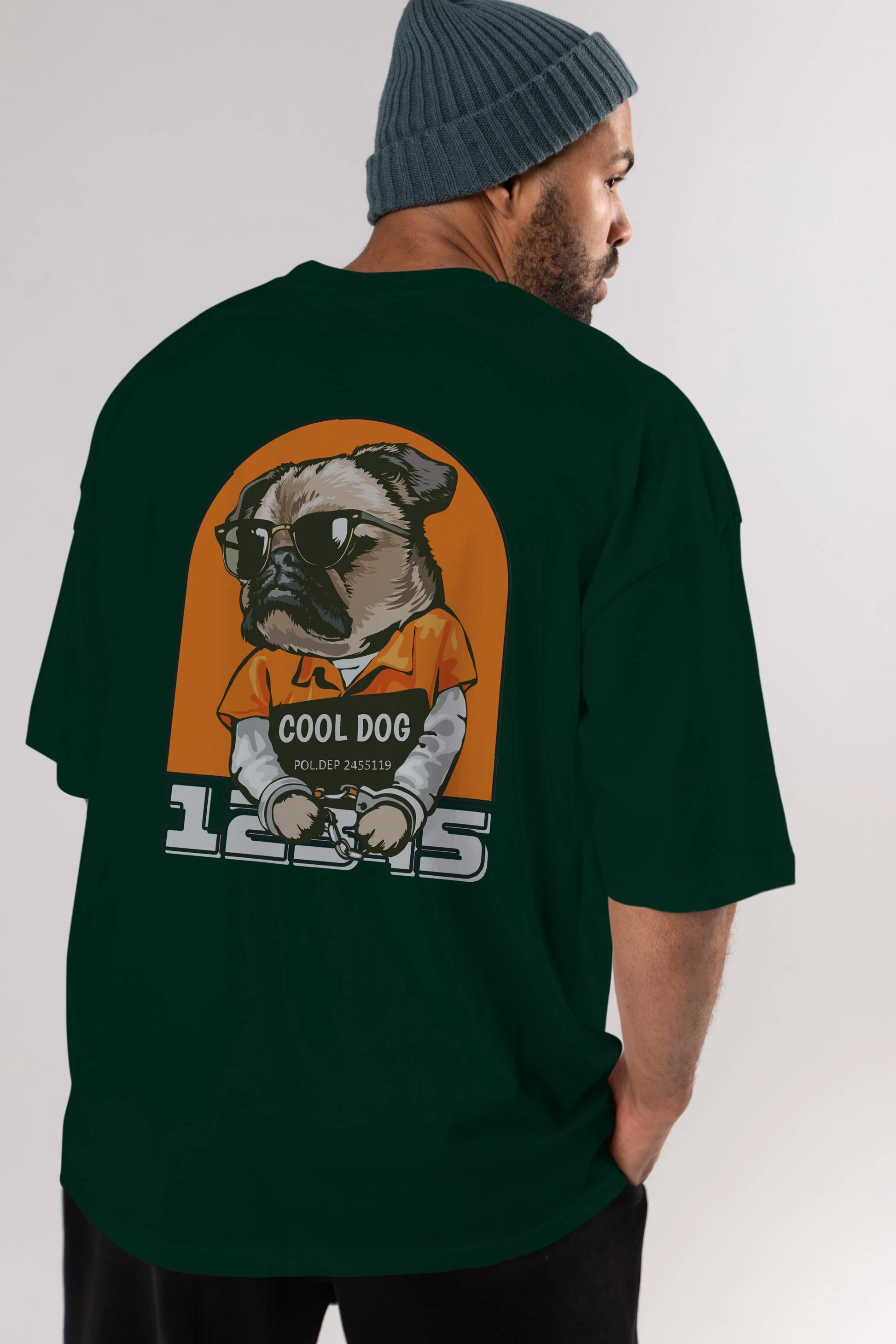 Cool Dog Arka Baskılı Oversize t-shirt Erkek Kadın Unisex