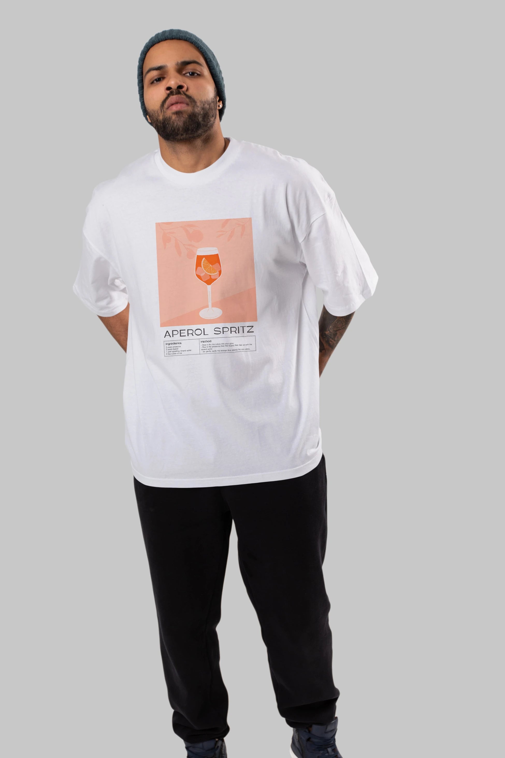 Aperol Spritz 7 Ön Baskılı Oversize t-shirt Erkek Kadın Unisex %100 Pamuk Bisiklet Yaka tişort