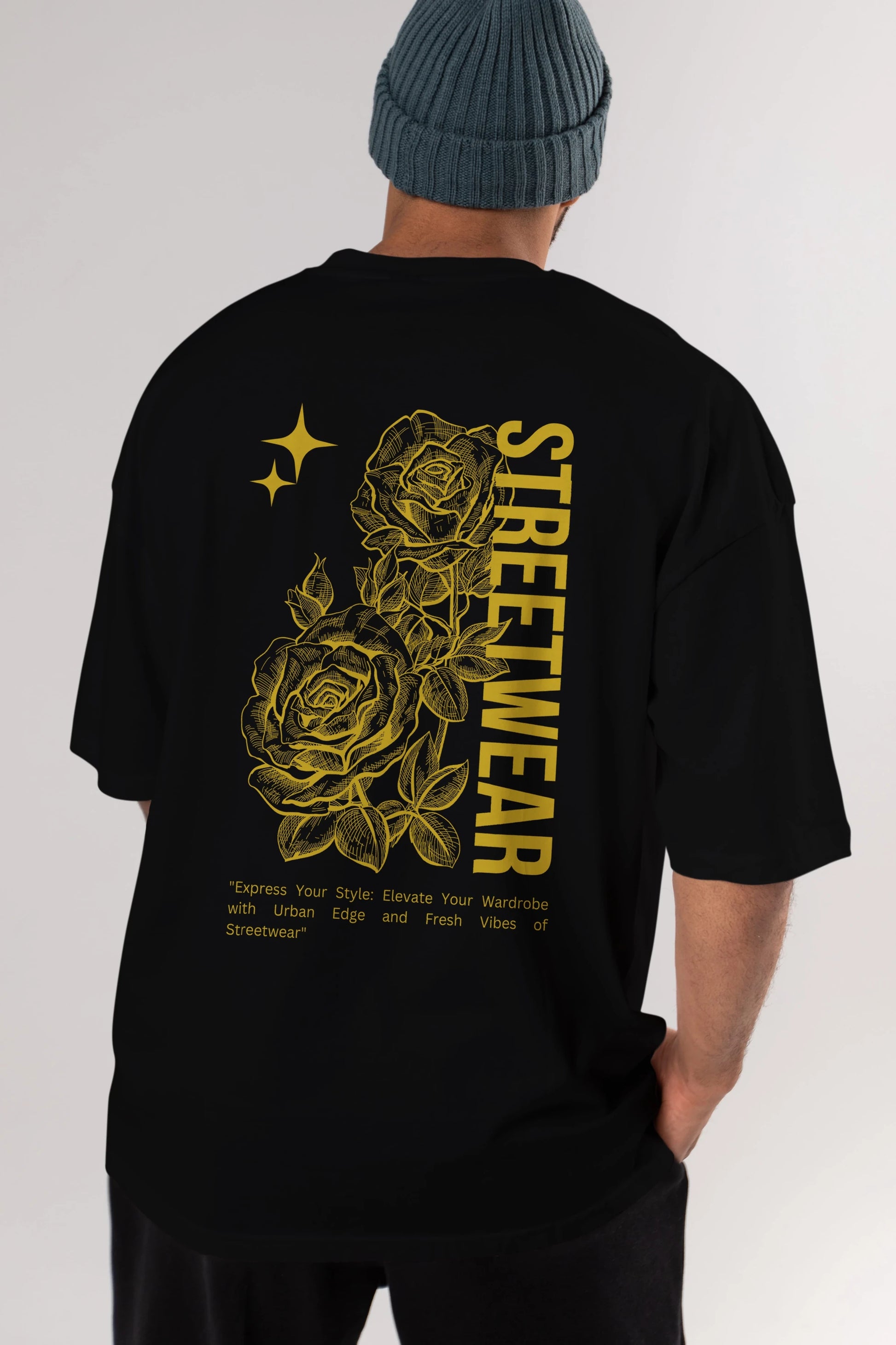 Minimalist Streetwear Arka Baskılı Oversize t-shirt Erkek Kadın Unisex