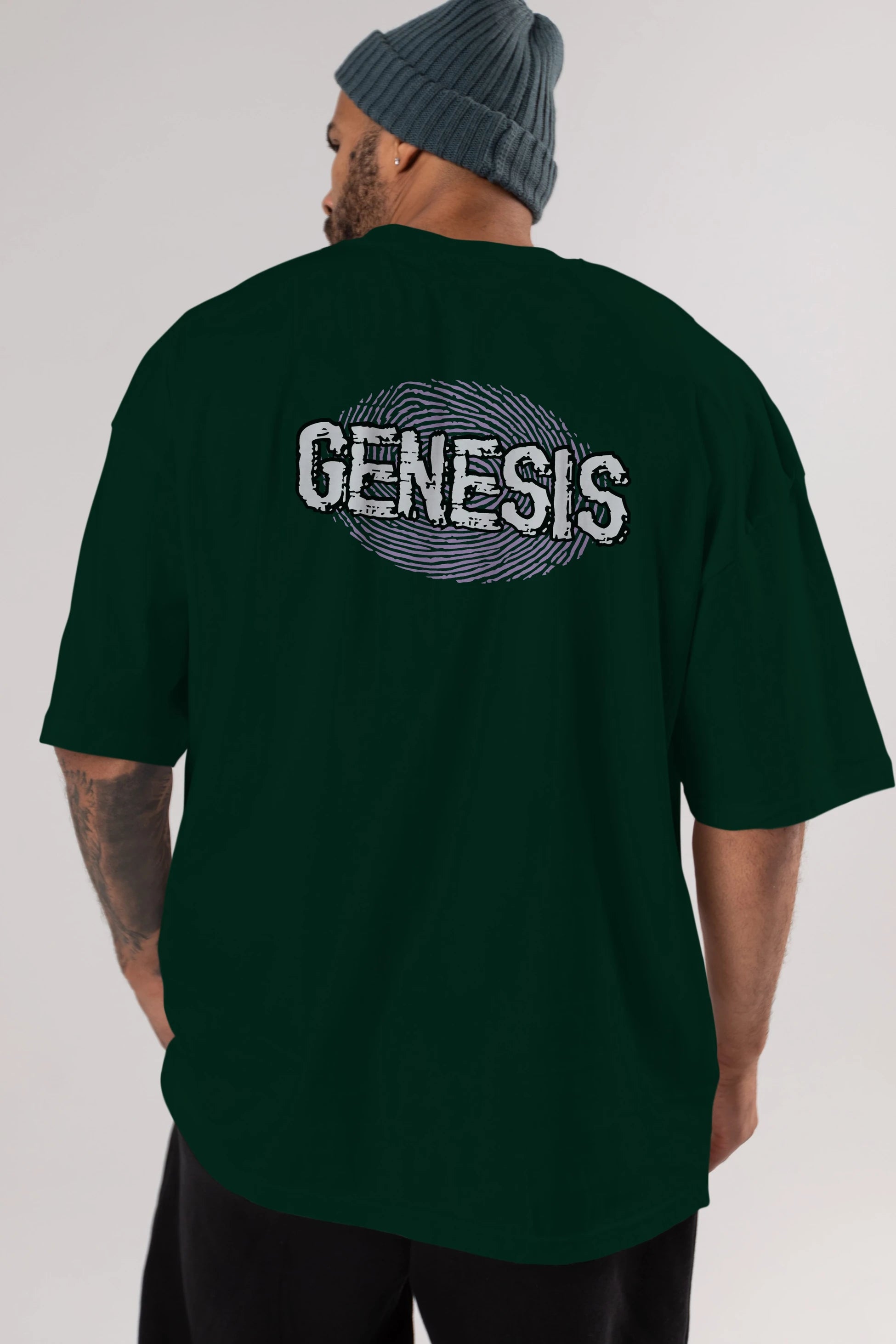 Genesis Arka Baskılı Oversize t-shirt Erkek Kadın Unisex