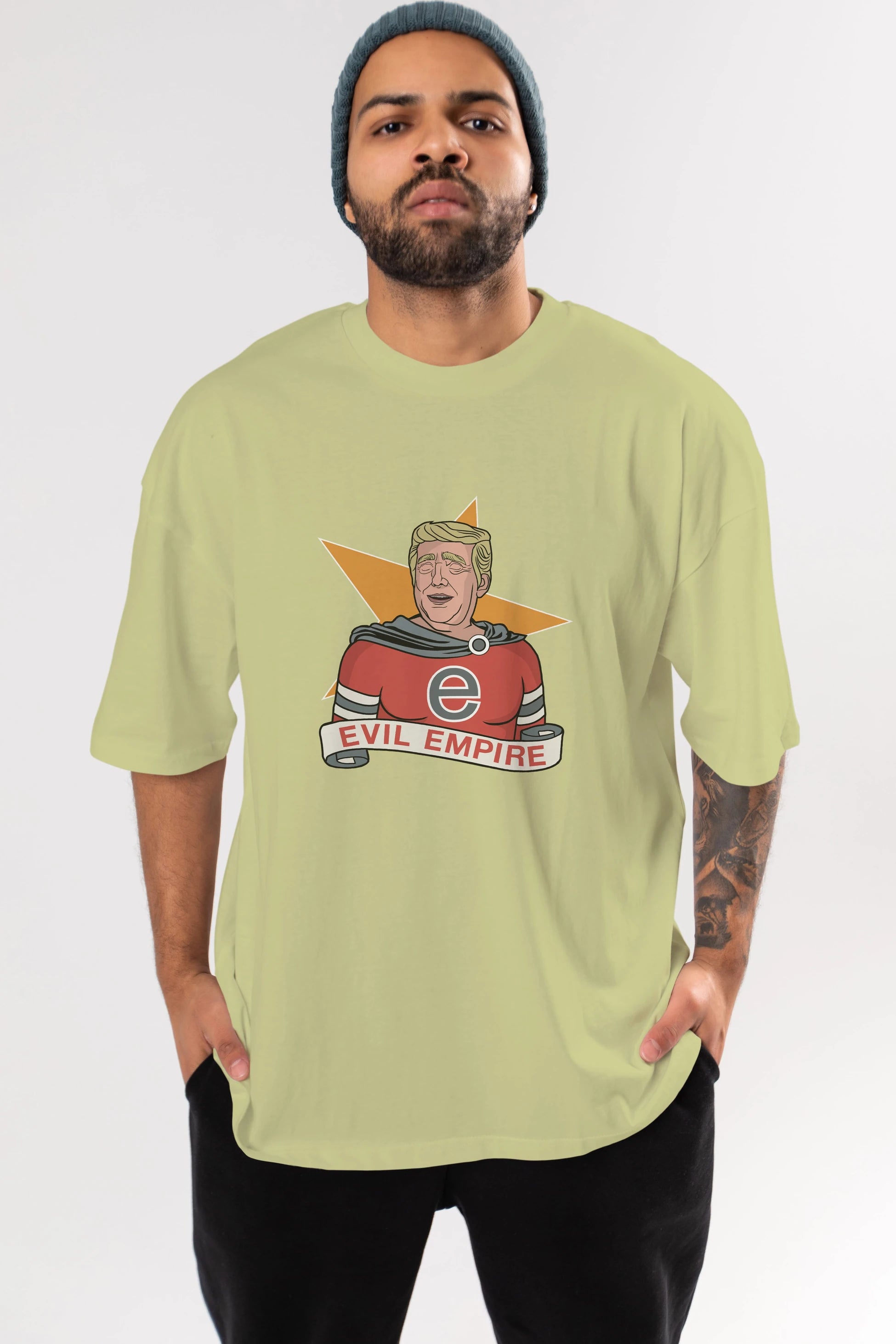 Evil Empire Trump Ön Baskılı Oversize t-shirt Erkek Kadın Unisex %100 Pamuk tişort