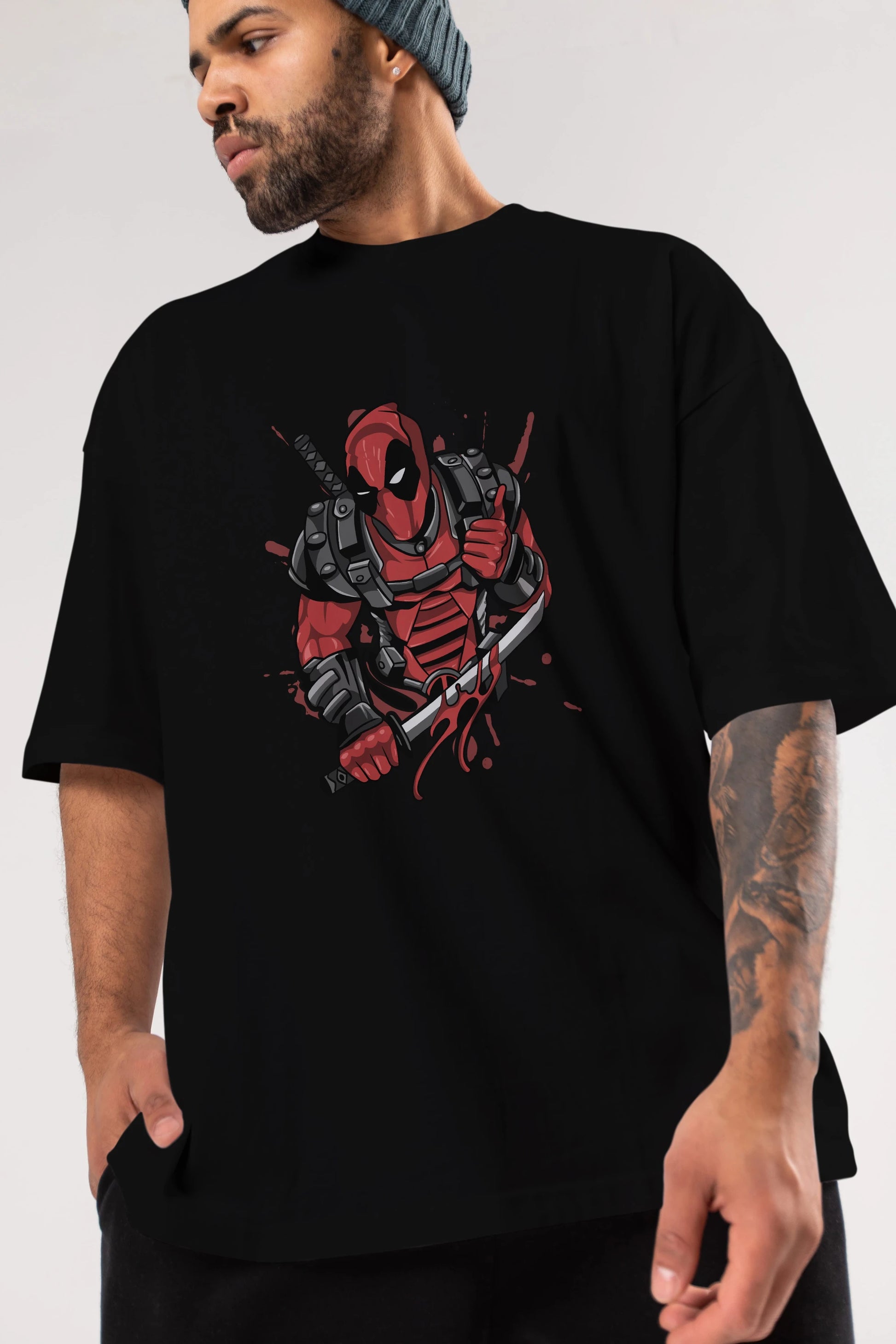 Deadpool (12) Ön Baskılı Oversize t-shirt Erkek Kadın Unisex %100 Pamuk Bisiklet Yaka tişort