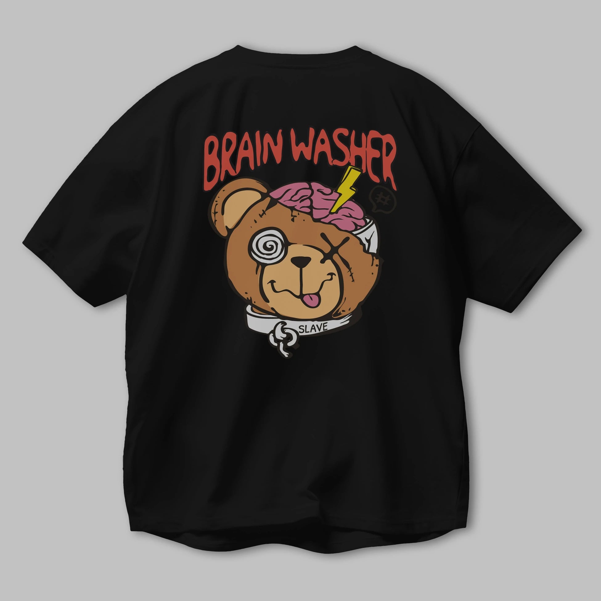 Brain Washer Arka Baskılı Oversize t-shirt Erkek Kadın Unisex