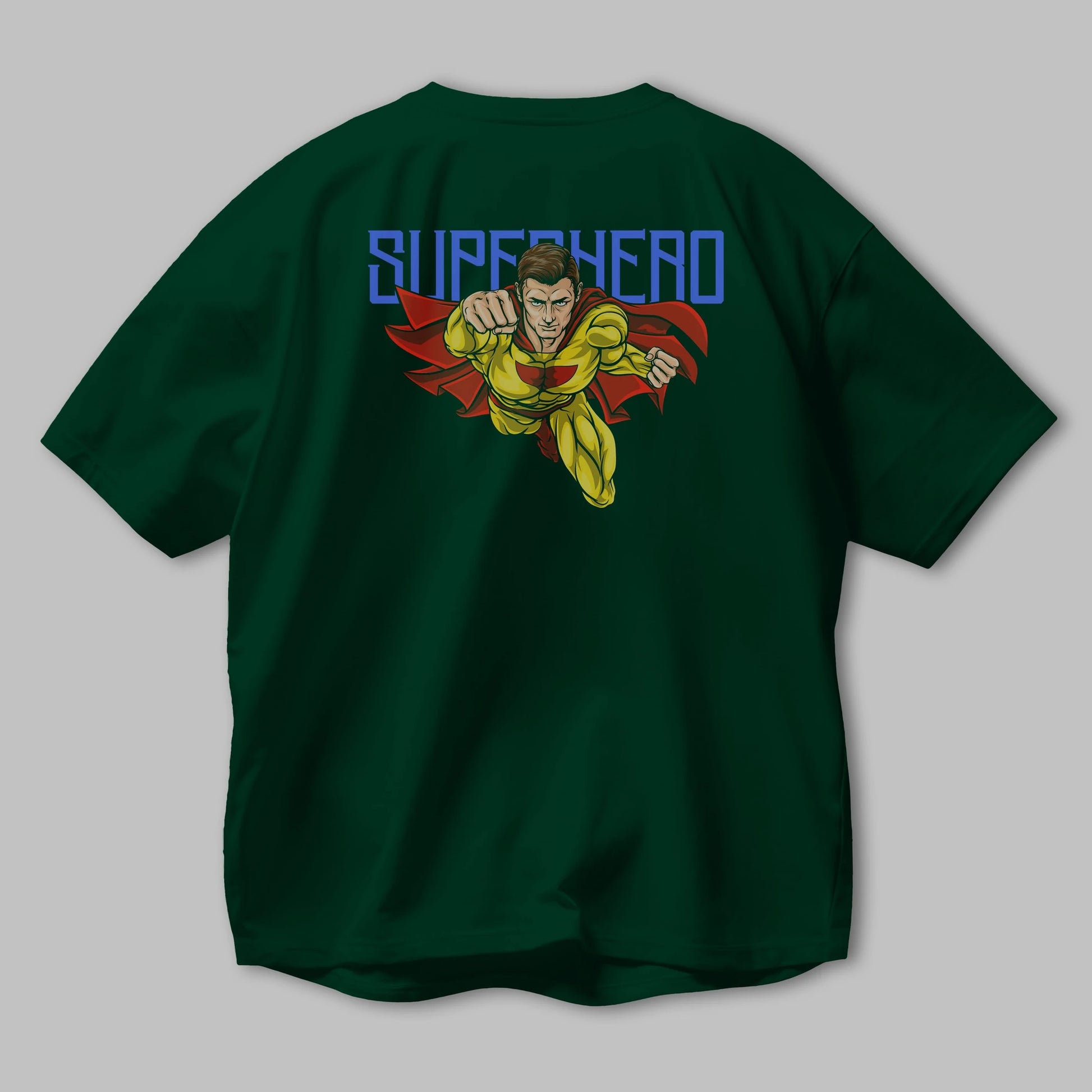 Super Hero Arka Baskılı Oversize t-shirt Erkek Kadın Unisex