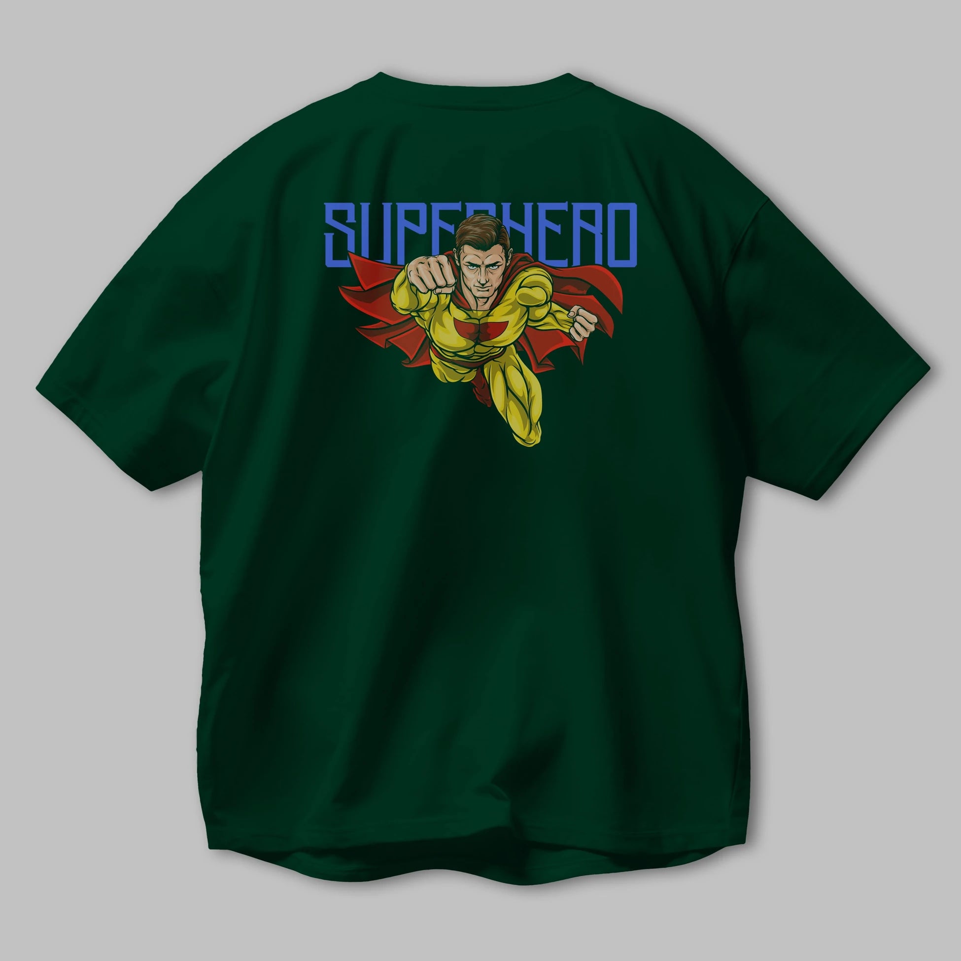Super Hero Arka Baskılı Oversize t-shirt Erkek Kadın Unisex