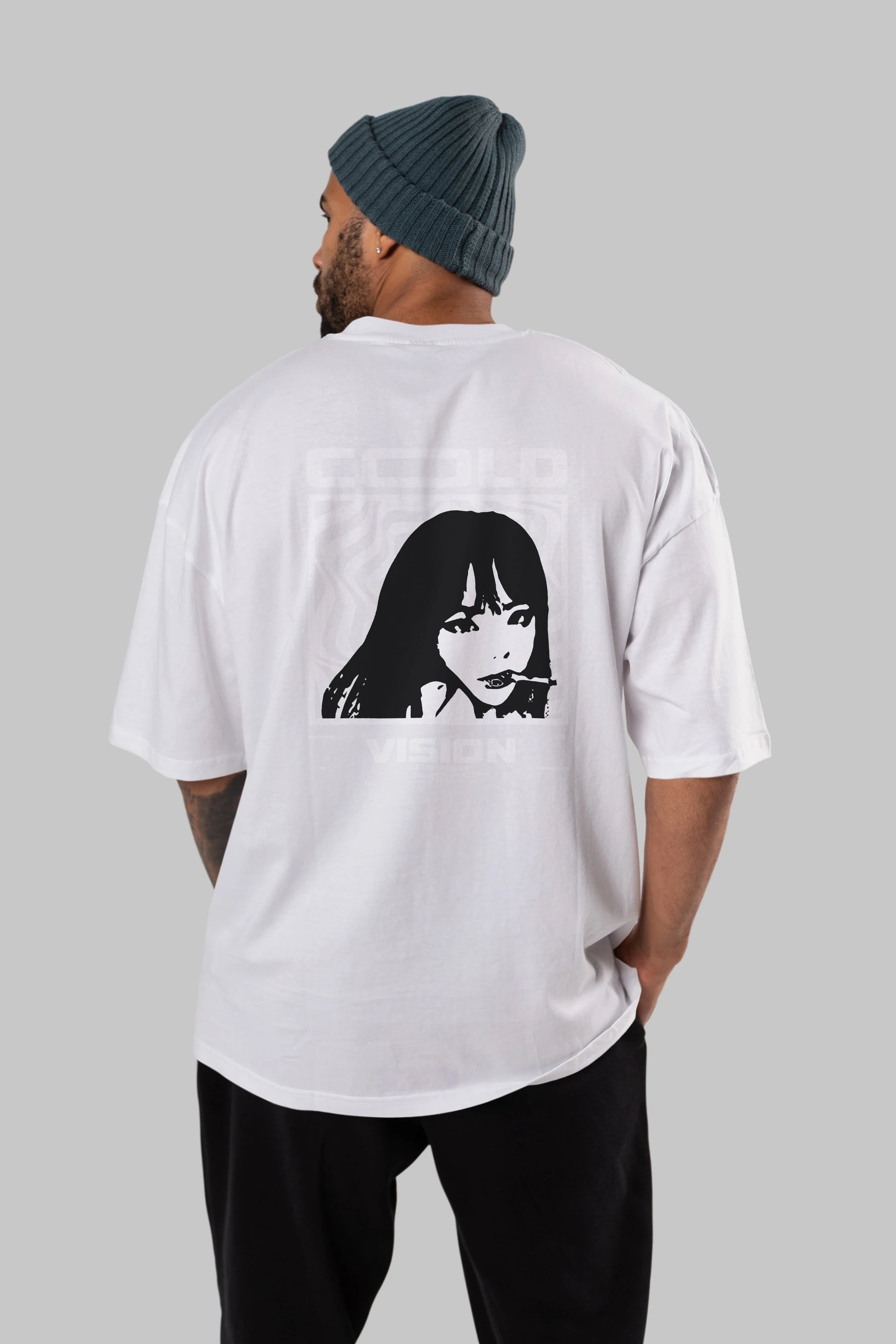 Cold Vision Arka Baskılı Oversize t-shirt Erkek Kadın Unisex