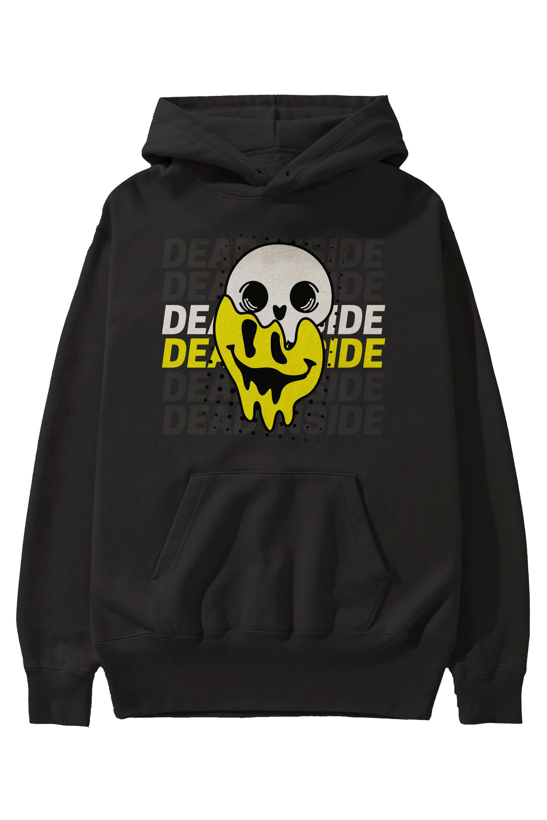 Dead Inside Yazılı Ön Baskılı Oversize Hoodie Kapüşonlu Sweatshirt Erkek Kadın Unisex