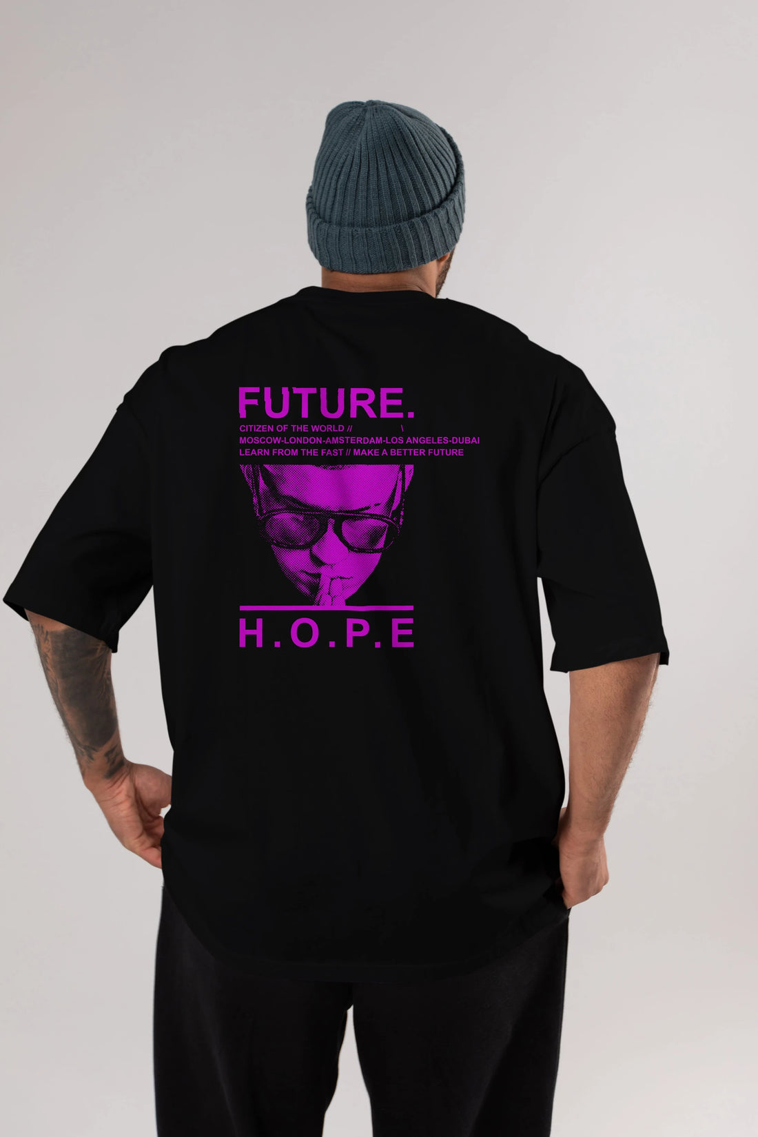 Future Hope Arka Baskılı Oversize t-shirt Erkek Kadın Unisex