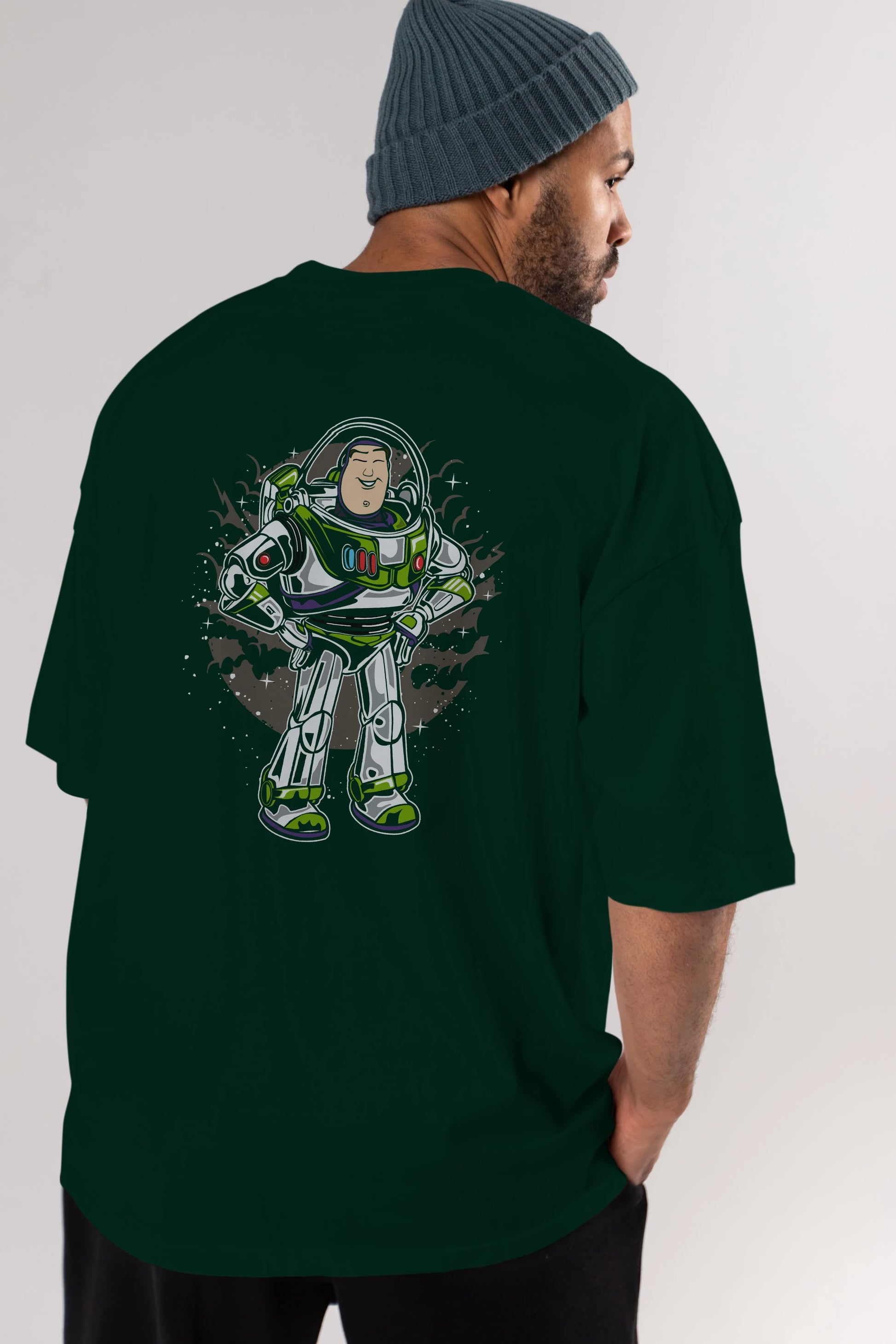Buzz Arka Baskılı Oversize t-shirt Erkek Kadın Unisex %100 Pamuk