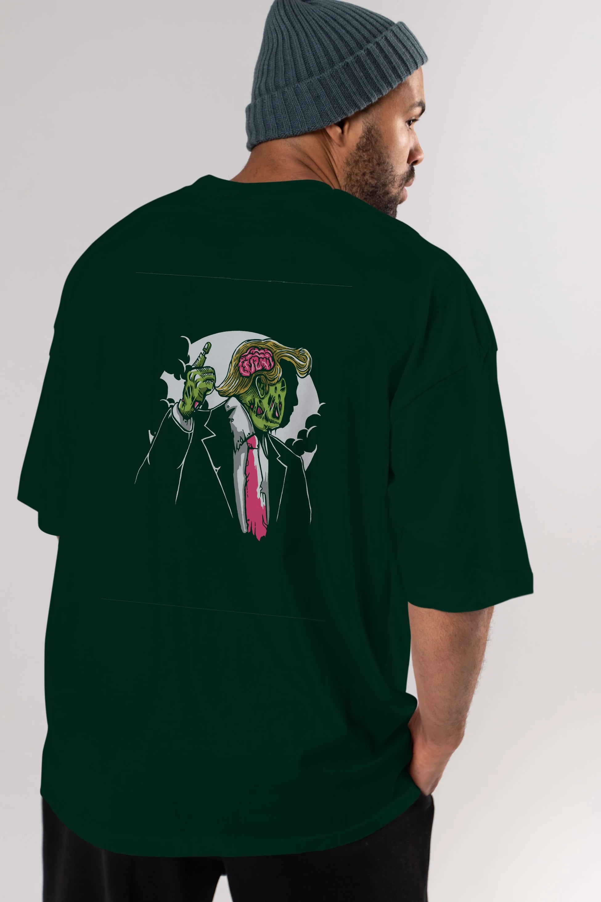 Make Zombie Great Again Arka Baskılı Oversize t-shirt Erkek Kadın Unisex %100 Pamuk