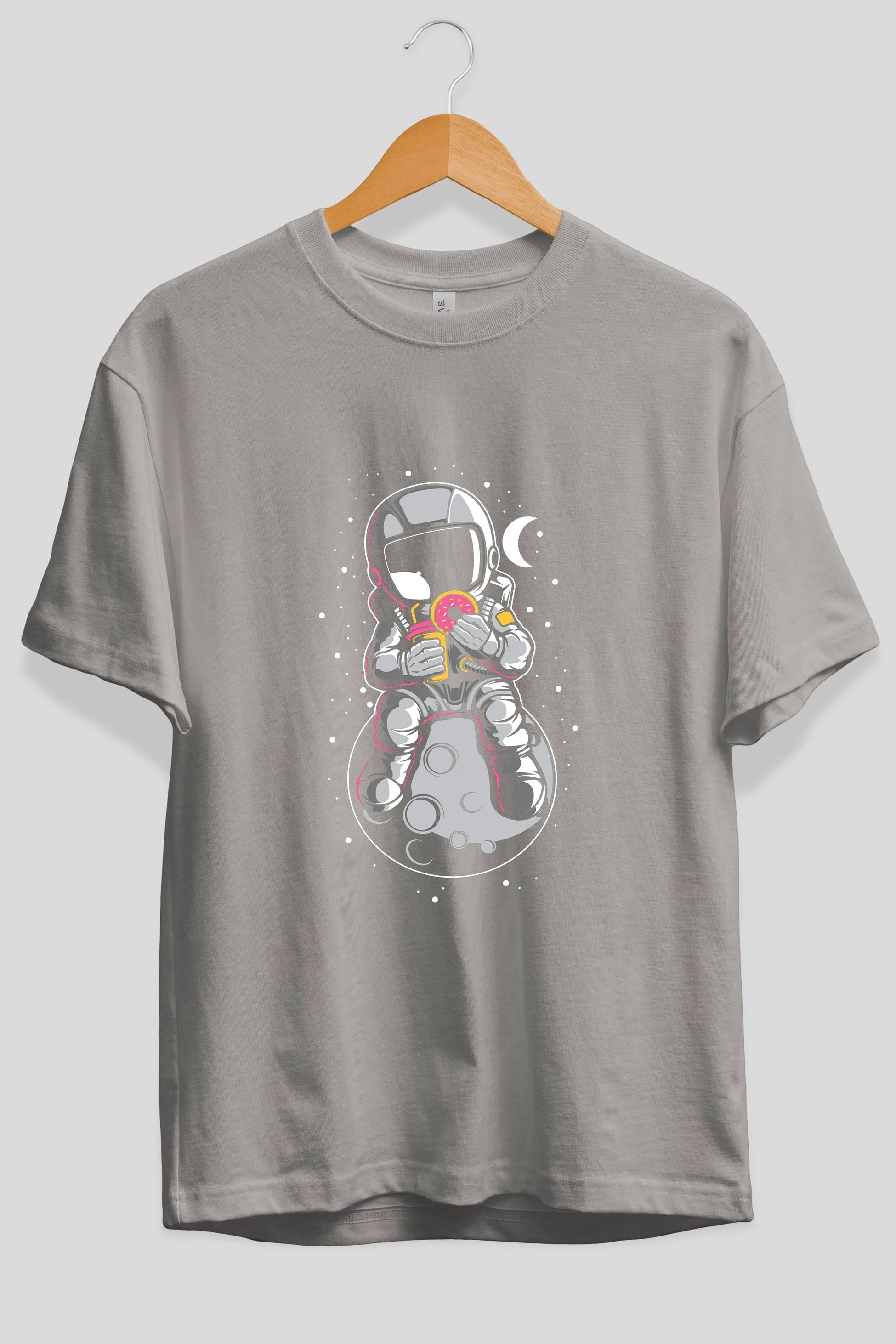 Astronaut Donuts Ön Baskılı Oversize t-shirt Erkek Kadın Unisex