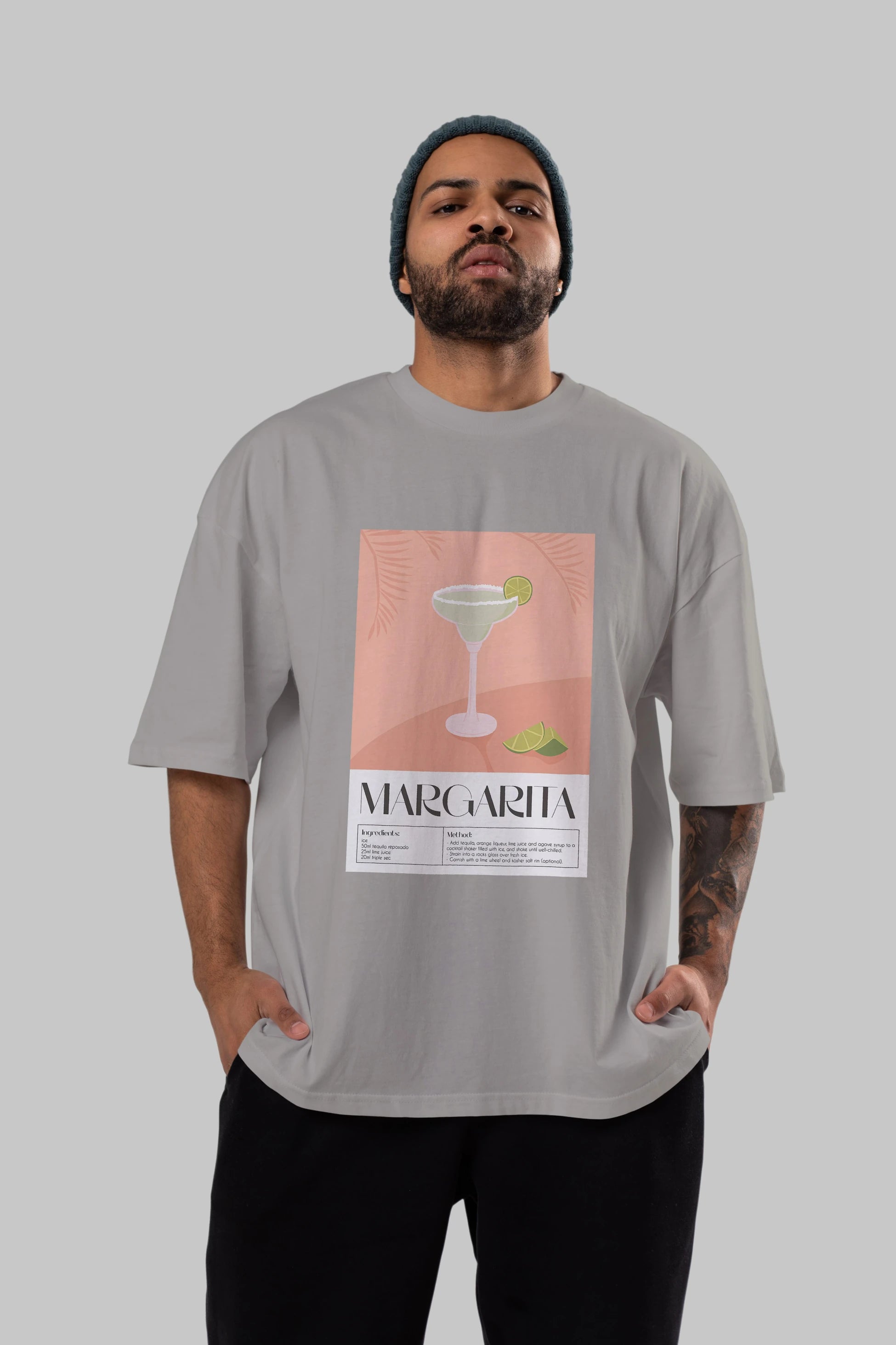 Margarita 5 Ön Baskılı Oversize t-shirt Erkek Kadın Unisex %100 Pamuk Bisiklet Yaka tişort
